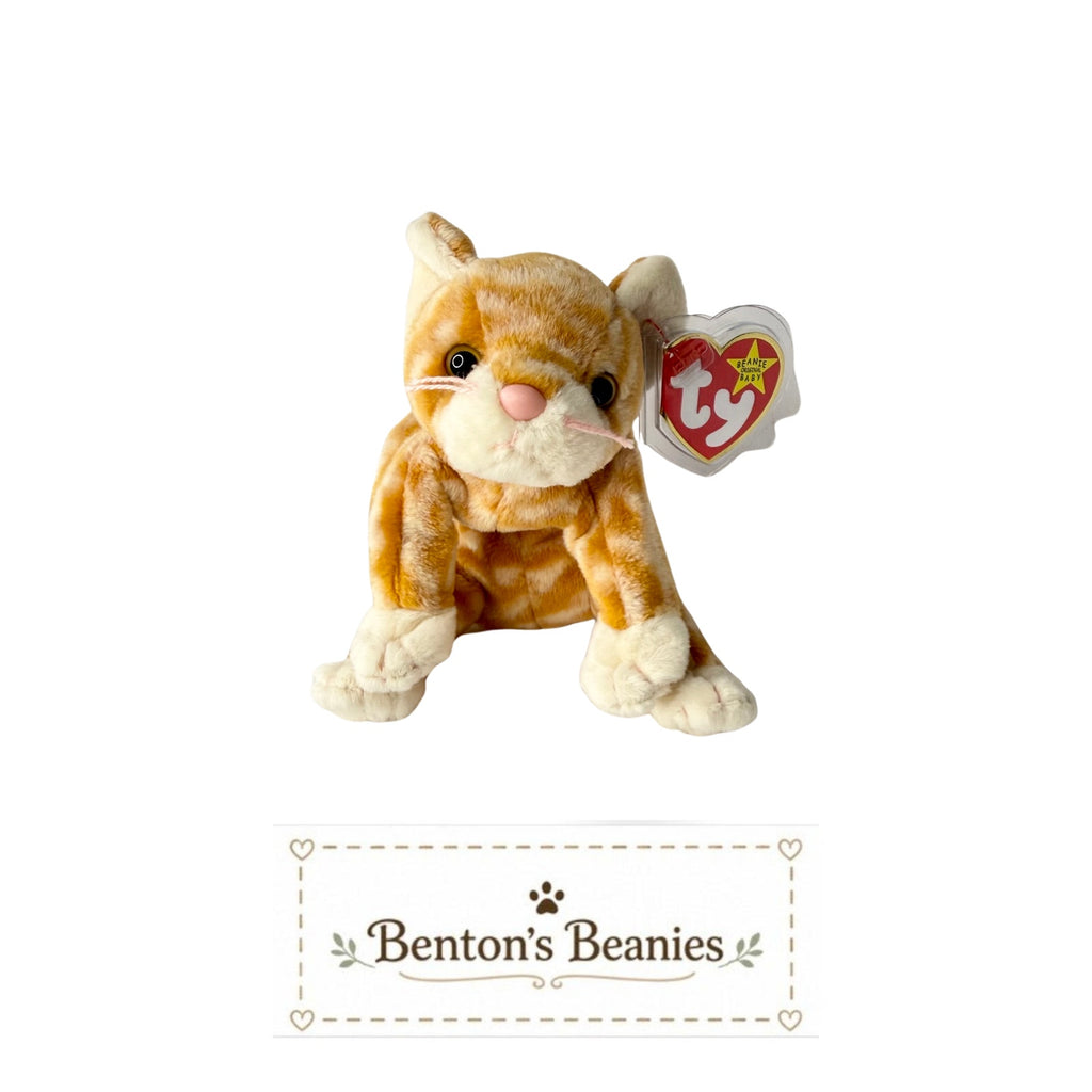 Amber the Cat TY Beanie Baby | Mint Heart & Tush Tag