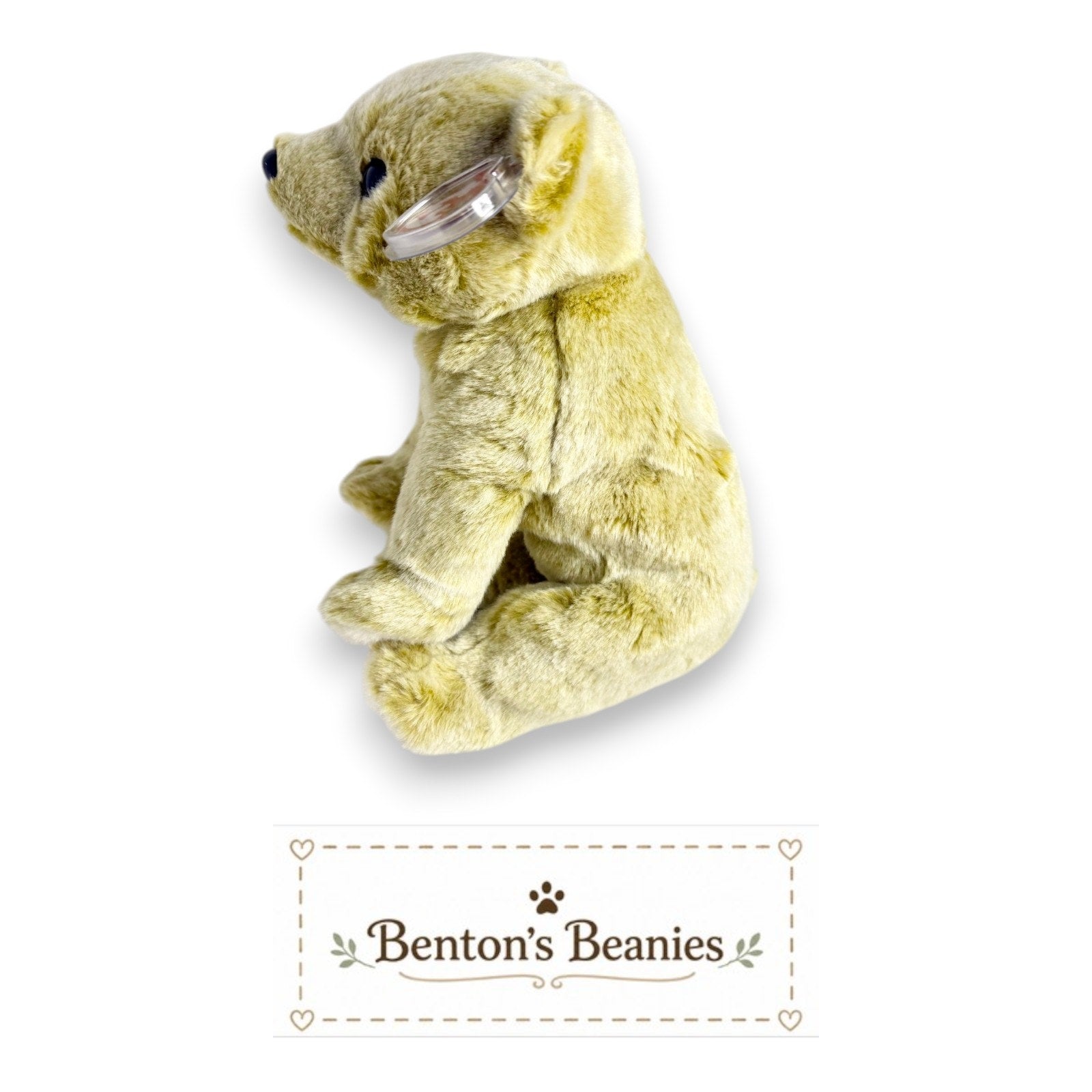 Almond the Bear TY Beanie Buddies | Mint Heart & Tush Tags