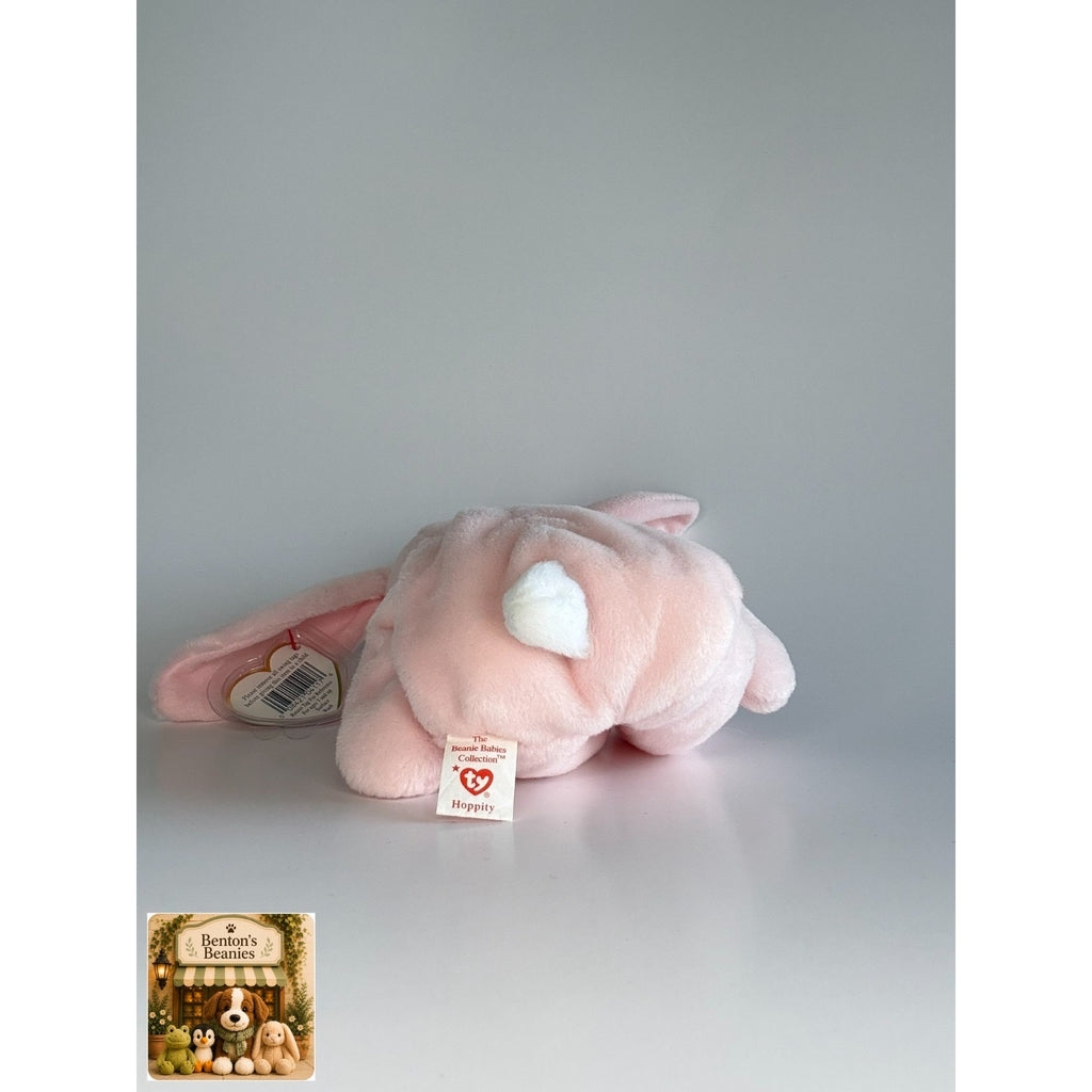 Hoppity the Pink Rabbit TY Beanie Baby | Mint Heart & Tush Tag