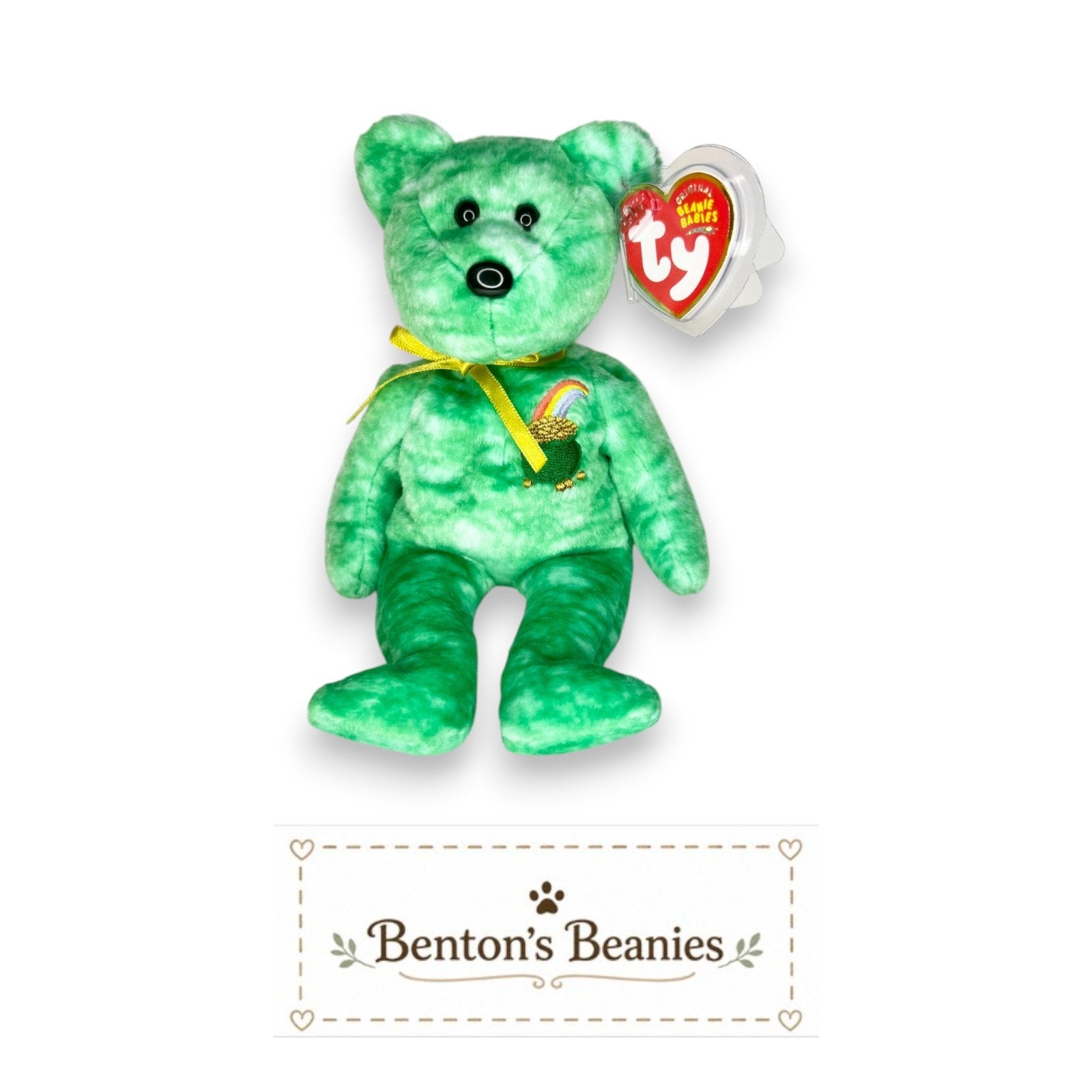Killarney the Bear TY Beanie Baby | Mint Heart & Tush Tag