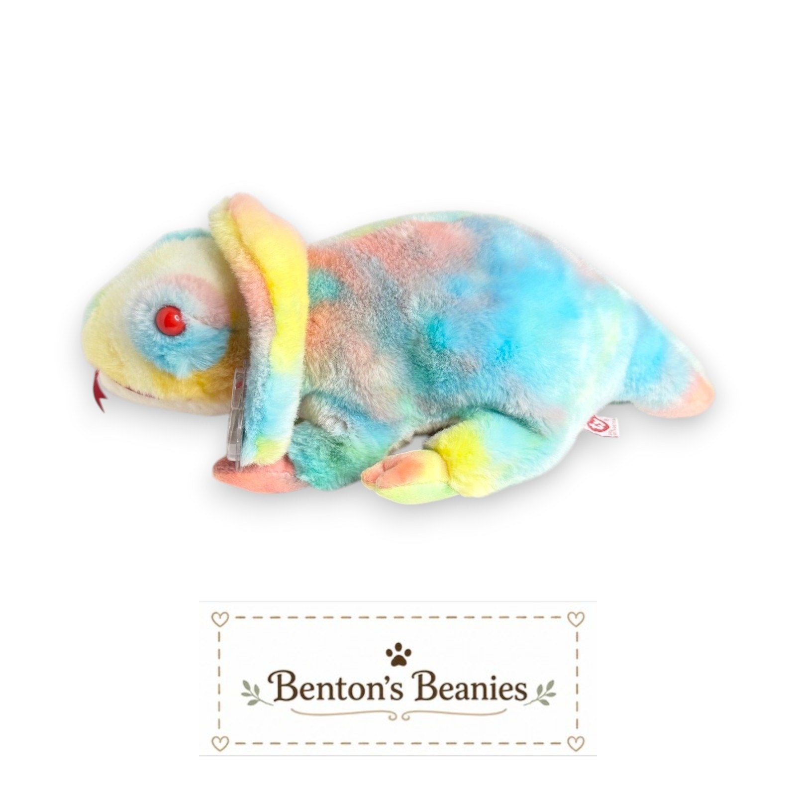 Rainbow the Iguana TY Beanie Buddies | Mint Heart Tush Tags