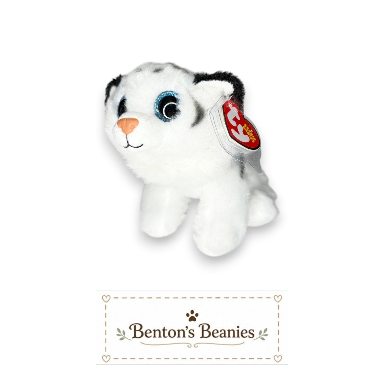 Tundra the White Tiger TY Beanie Baby | Mint Heart Tush Tag