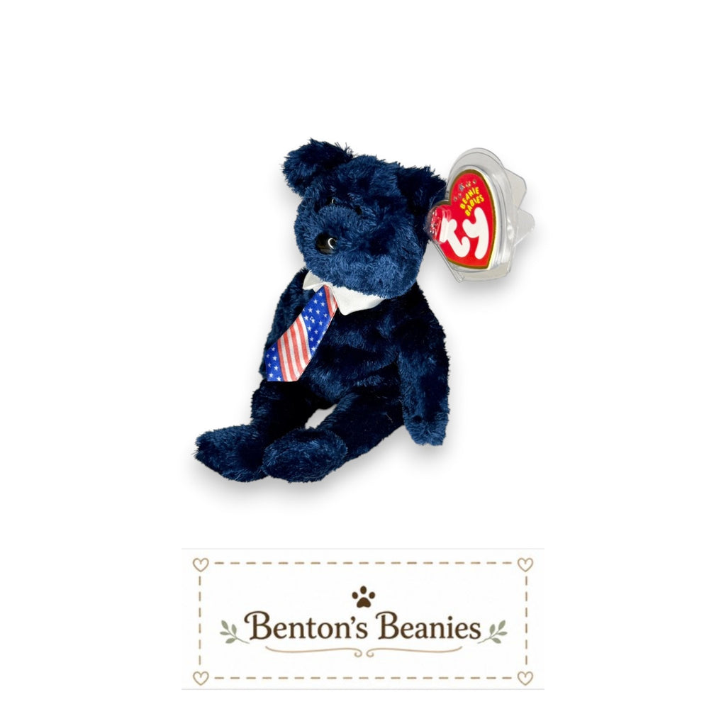 Pops the Bear TY Beanie Baby | Mint Heart & Tush Tag