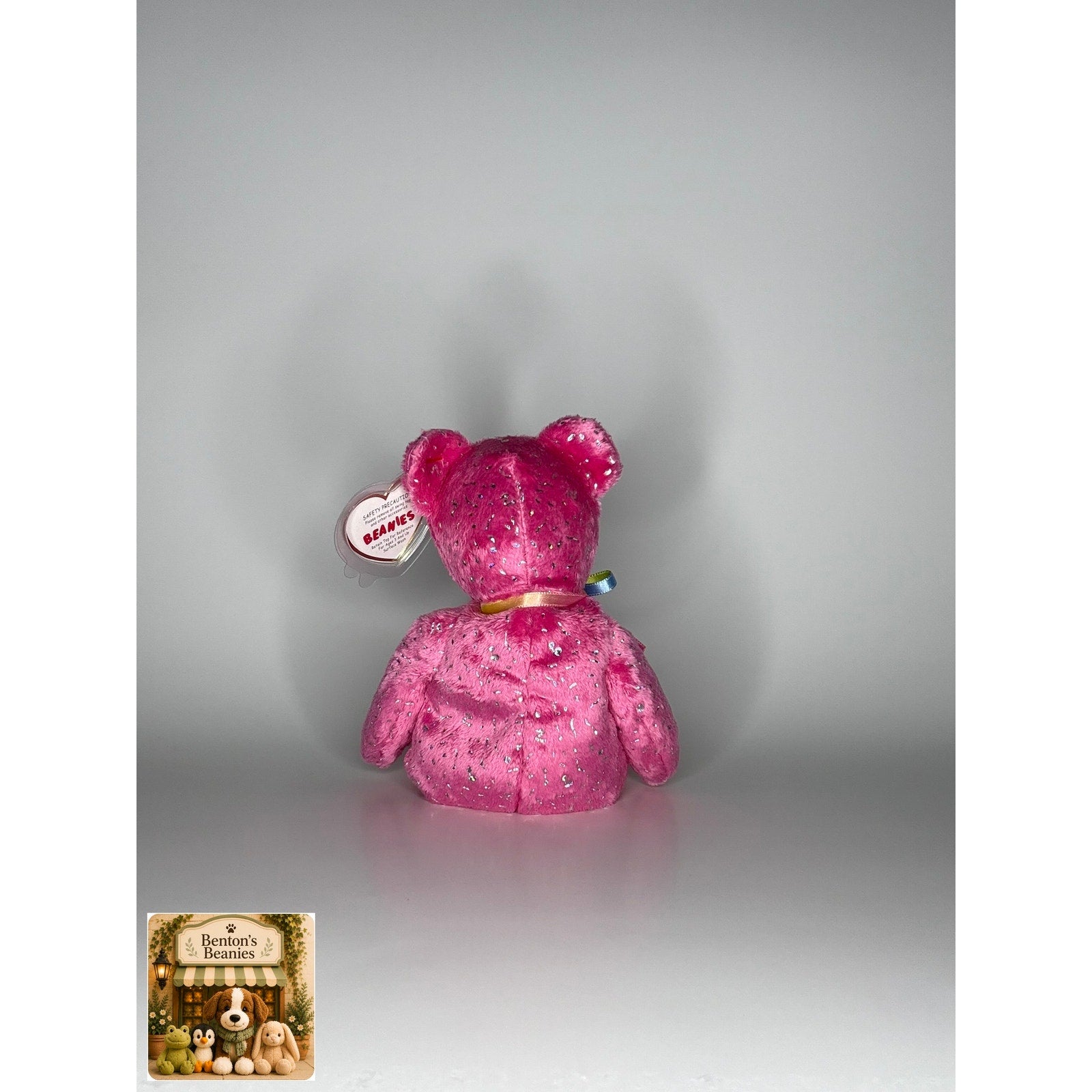 Decade the Bear Pink TY Beanie Baby | Mint Heart/Tush Tag