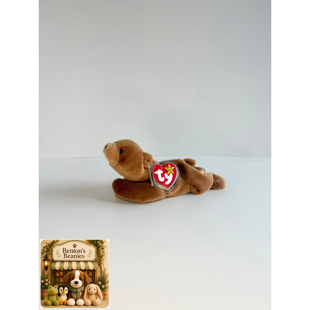 Cubbie the Brown Bear TY Beanie Baby | Mint Heart & Tush Tag
