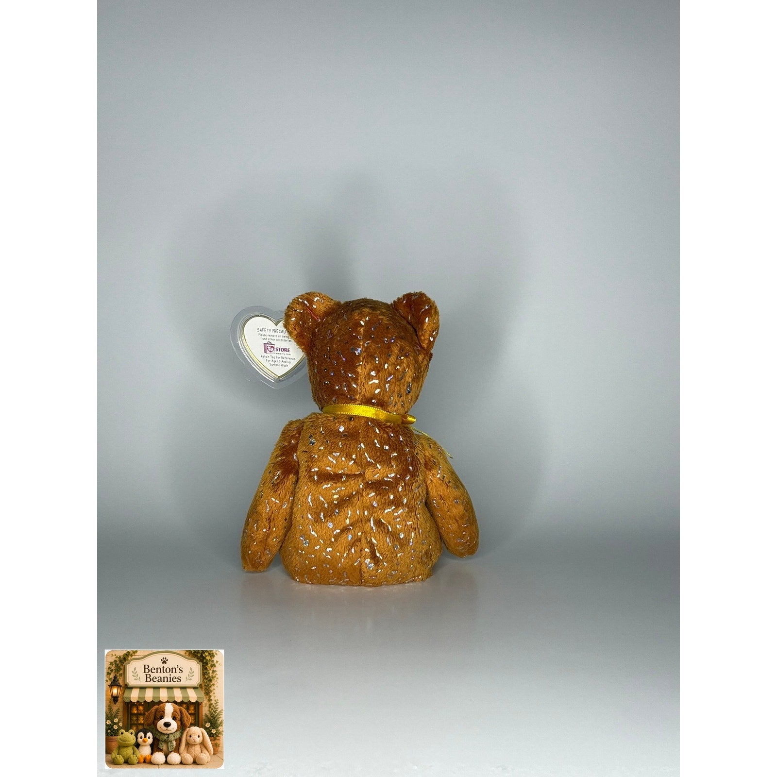 Decade the Bear Brown TY Beanie Baby | Mint Heart/Tush Tag
