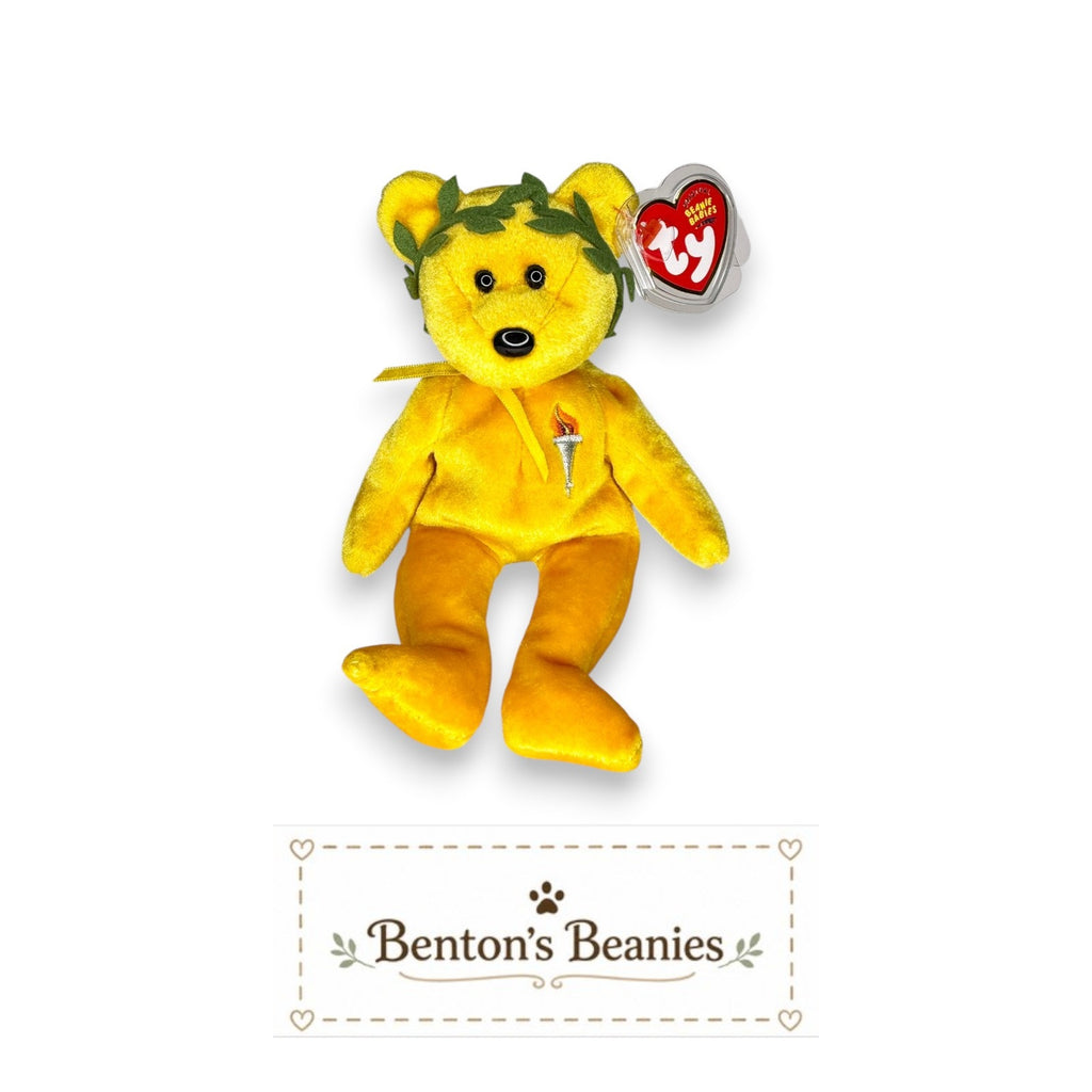 Victory the Bear TY Beanie Baby | Mint Heart & Tush Tag