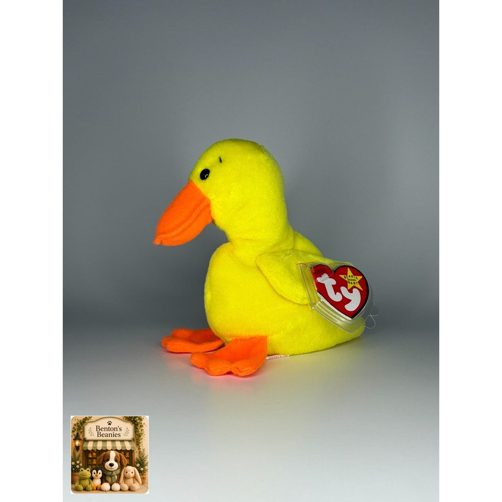 Quackers the Duck TY Beanie Baby | Mint Condition Heart & Tush Tag