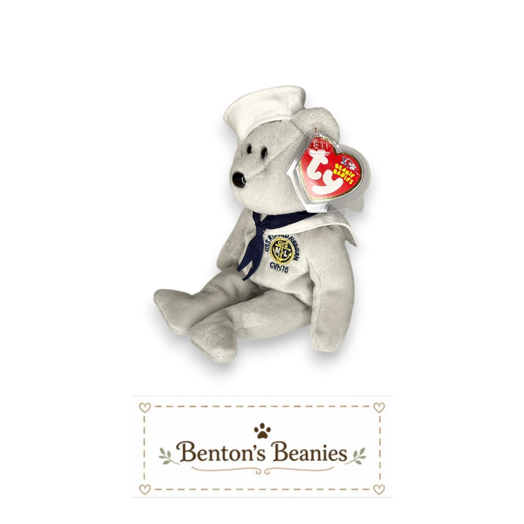 Ronnie the Bear TY Beanie Baby | Mint Heart & Tush Tag