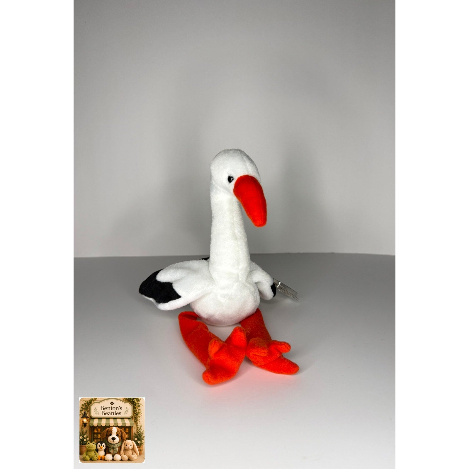 Stilts the Stork TY Beanie Baby | Mint Heart & Tush Tags