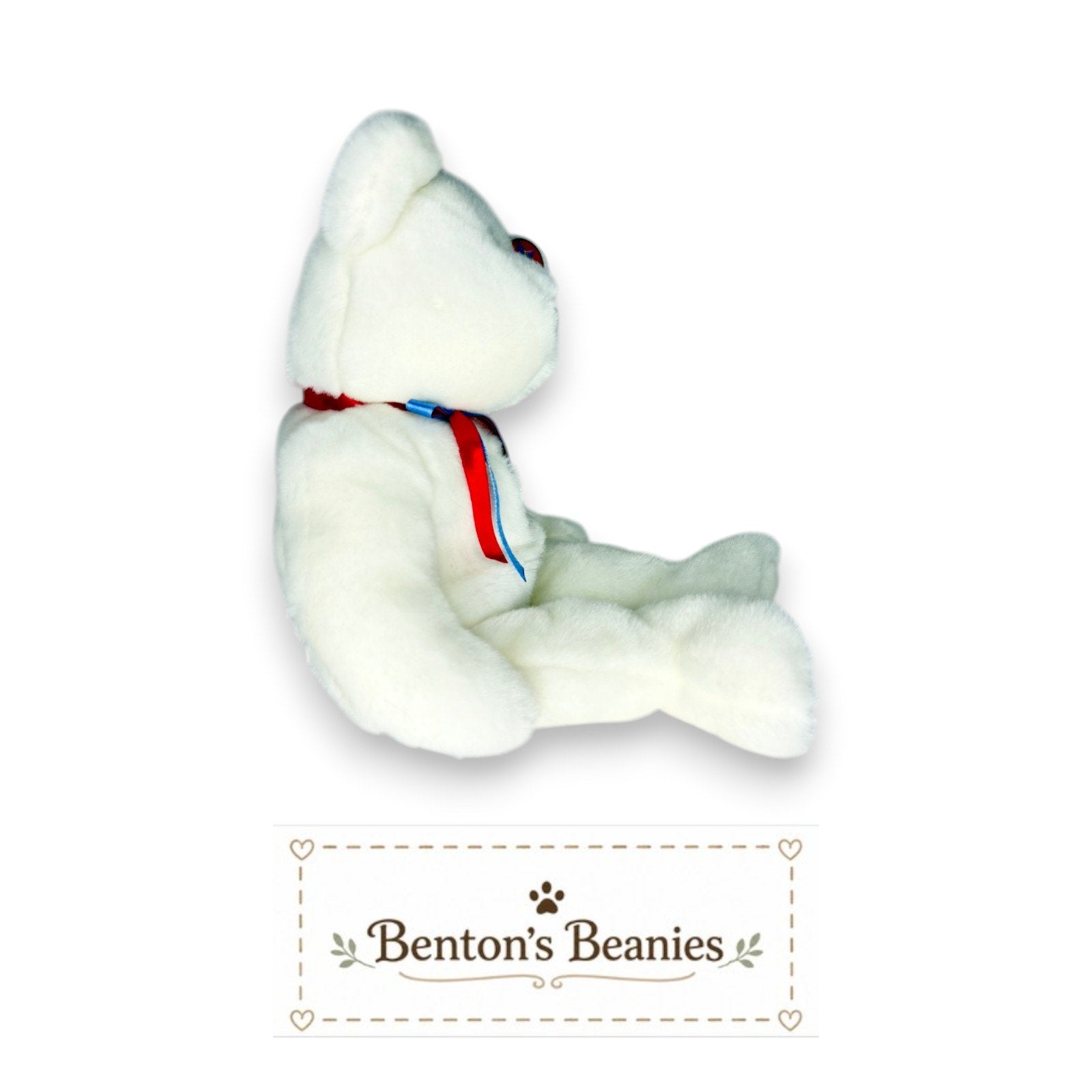 Libearty the Bear TY Beanie Buddies | Mint Heart & Tush Tag