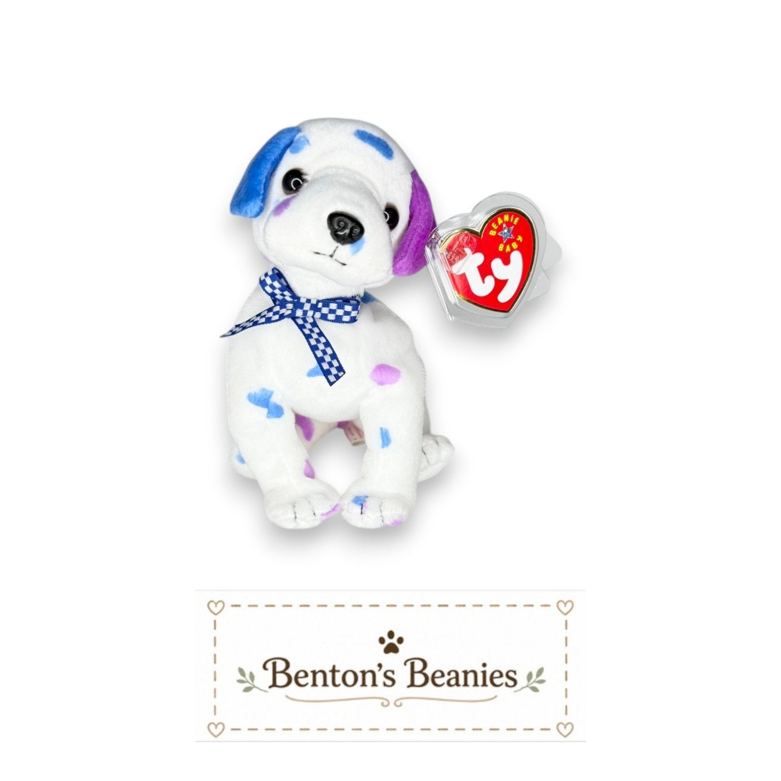 Dizzy the Pastel Dog TY Beanie Baby | Mint Heart & Tush Tag