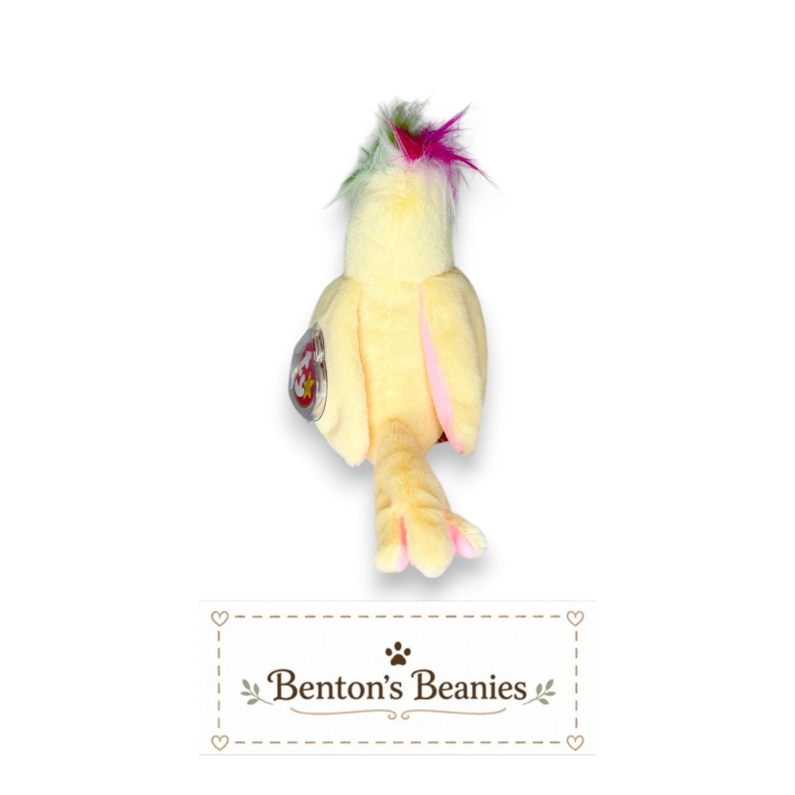 Pompom the Cockatoo TY Beanie Baby | Mint Heart & Tush Tag