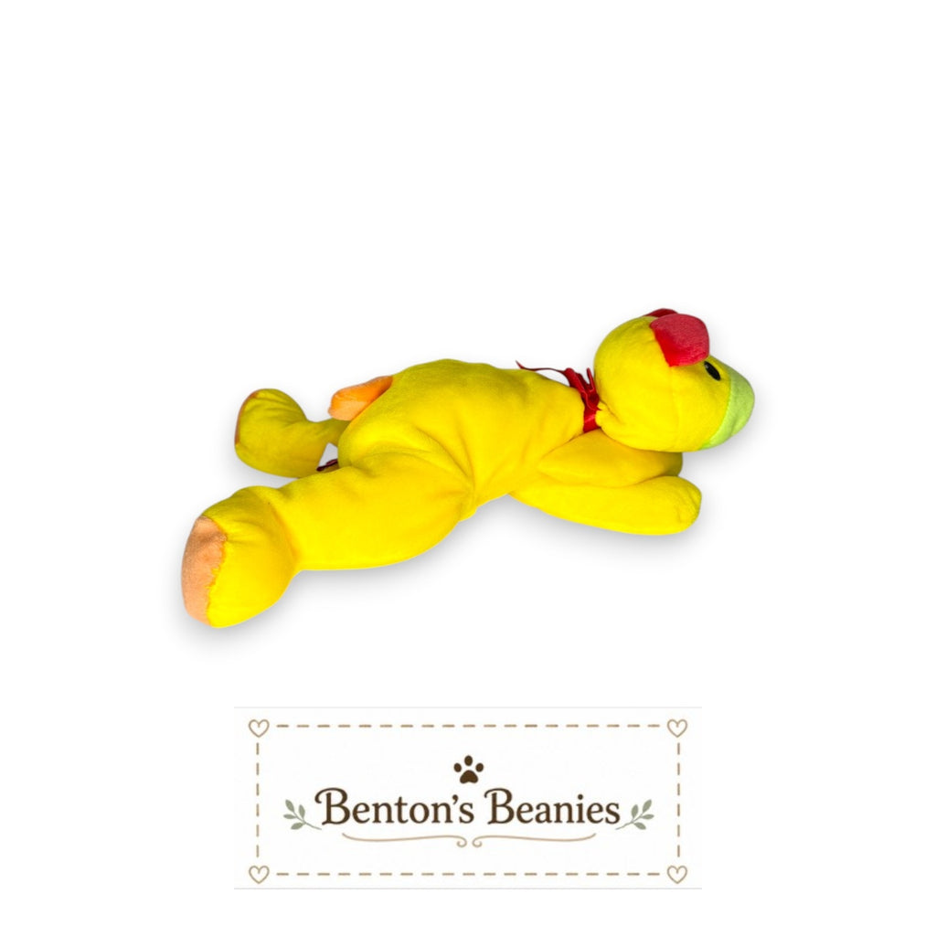 Huggy the Yellow Bear TY Pillow Pal | Mint Heart & Tush Tag