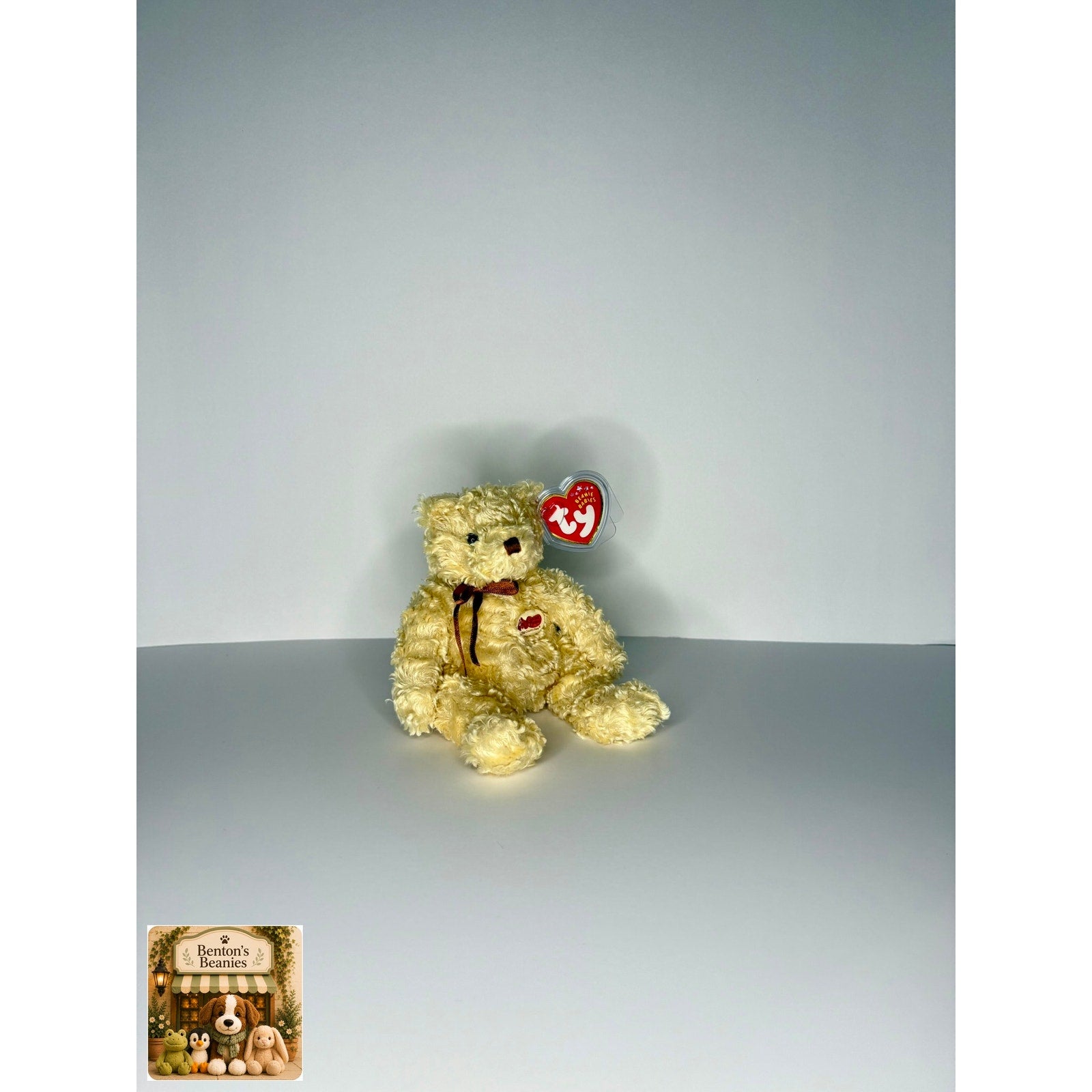 Herschel the Bear TY Beanie Baby | Mint Heart & Tush Tag