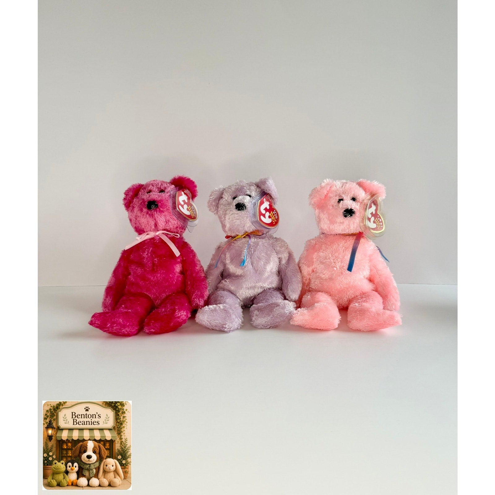 Sherbet the Bear TY Beanie Baby | Mint Heart & Tush Tag