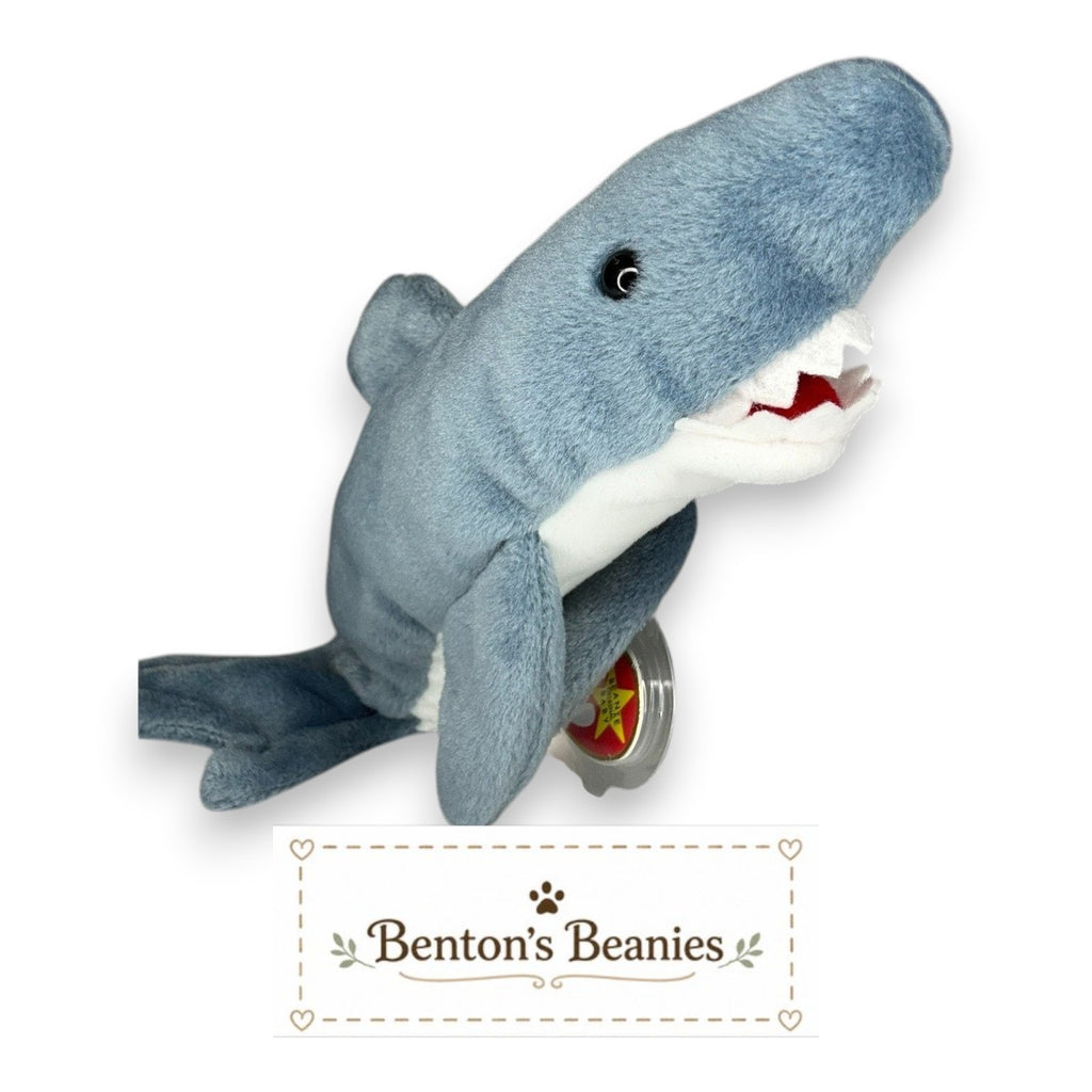 Crunch the Shark TY Beanie Baby | Mint Heart & Tush Tag