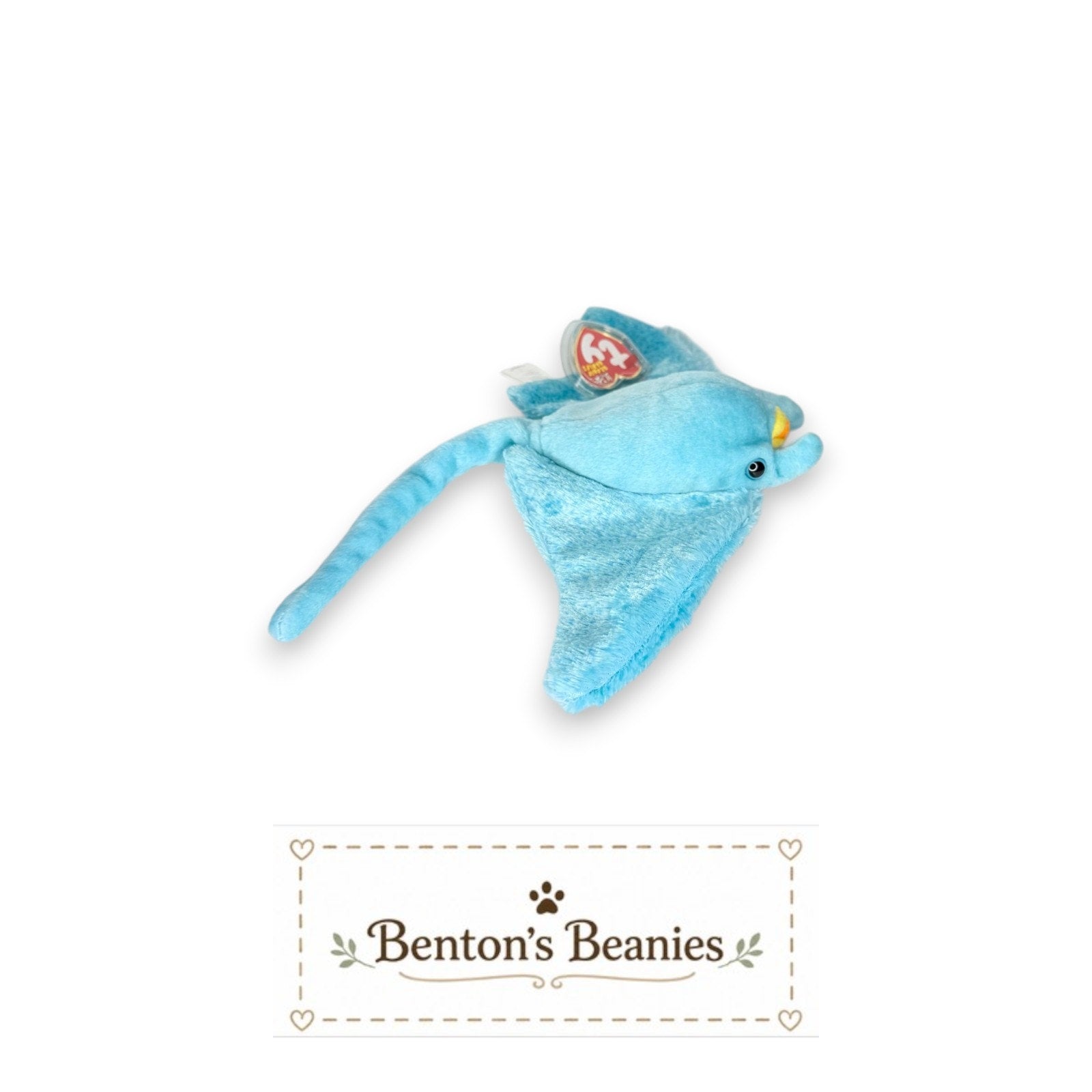 Sunray the Stingray TY Beanie Baby | Mint Heart & Tush Tag