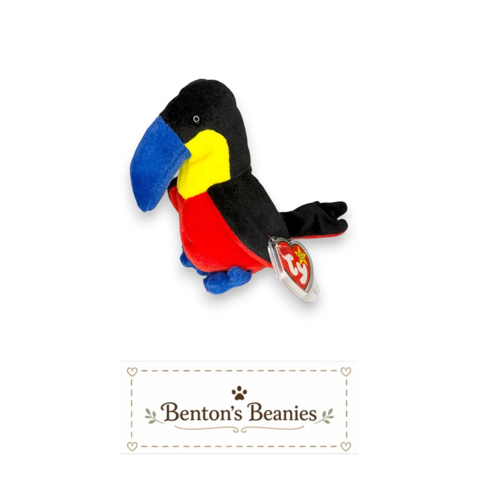 Kiwi the Toucan TY Beanie Baby | Mint Heart & Tush Tag