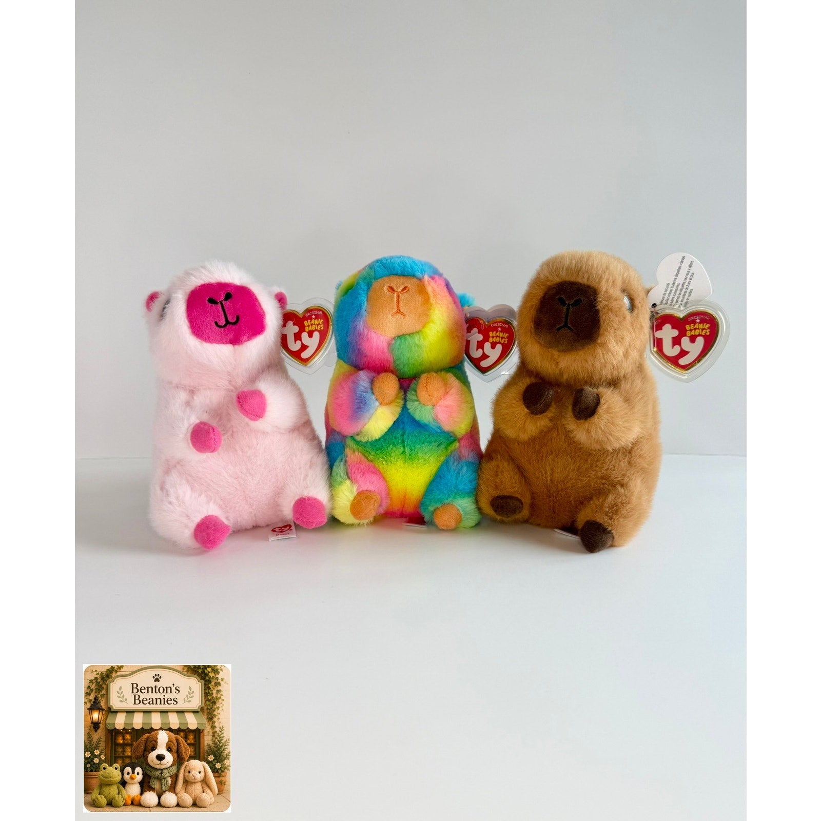 Petal, Savanna, & Mocha the Capybaras | TY Beanie Babies NEW
