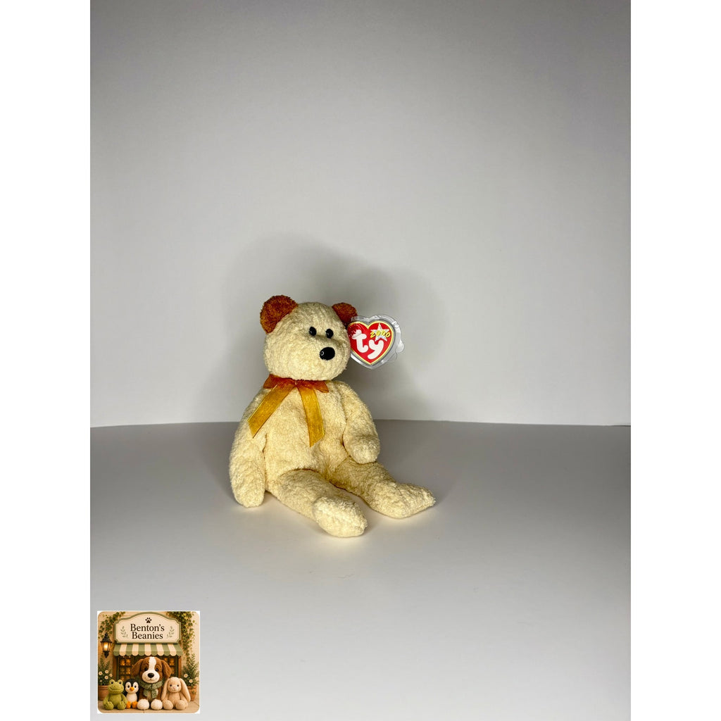 Huggy the Bear TY Beanie Baby | Mint Heart & Tush Tag