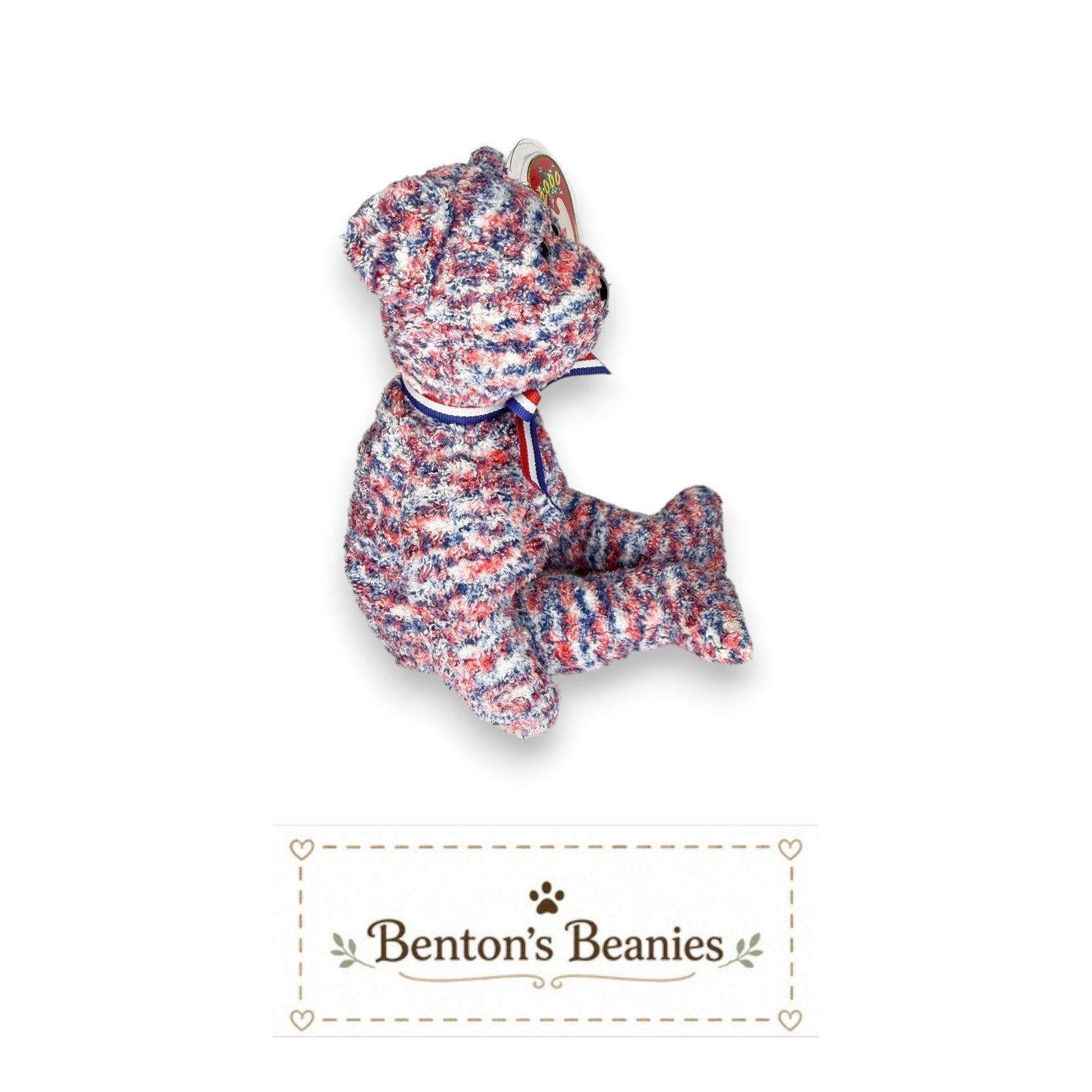 USA the Bear TY Beanie Baby | Mint Heart & Tush Tag