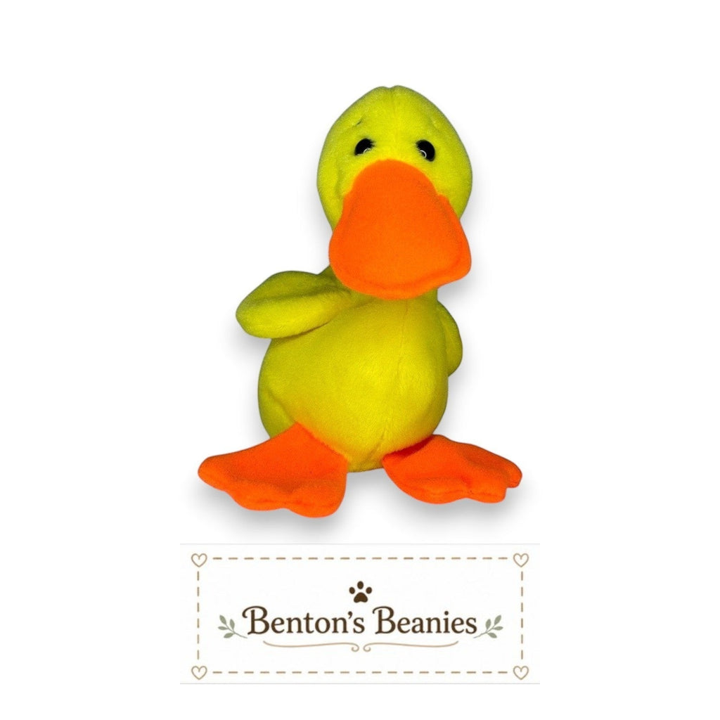 Quackers the Duck TY Beanie Baby | Mint Condition Heart & Tush Tag