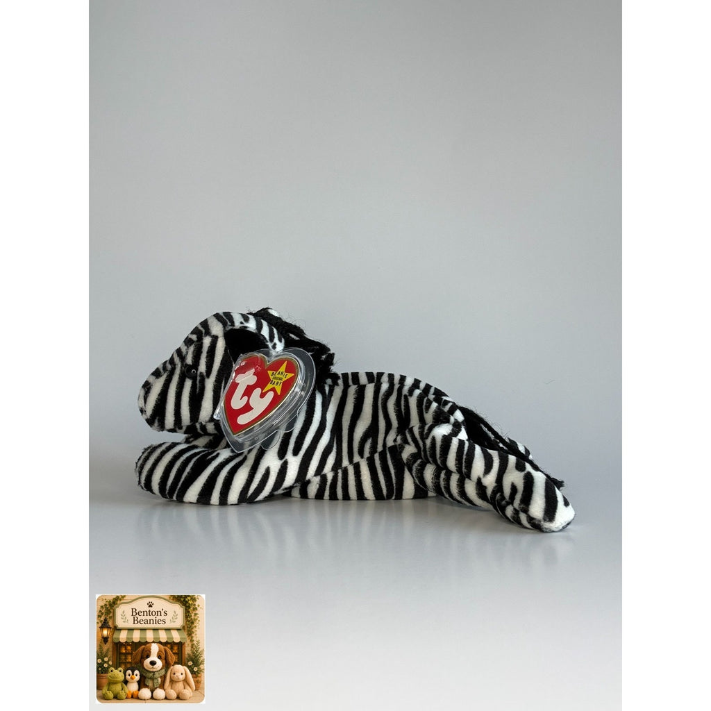 Ziggy the Zebra TY Beanie Baby | Mint Heart & Tush Tag