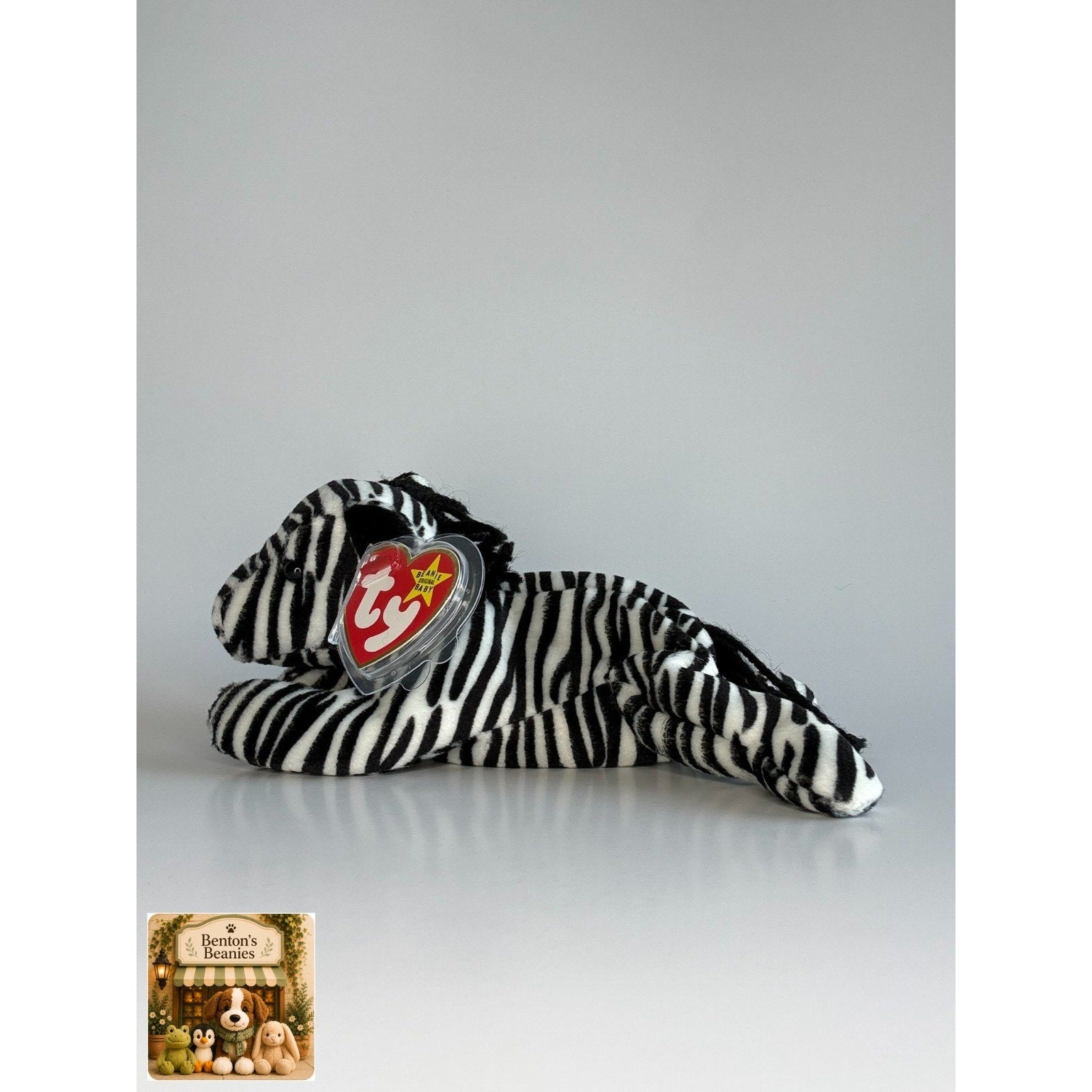 Ziggy the Zebra TY Beanie Baby | Mint Heart & Tush Tag