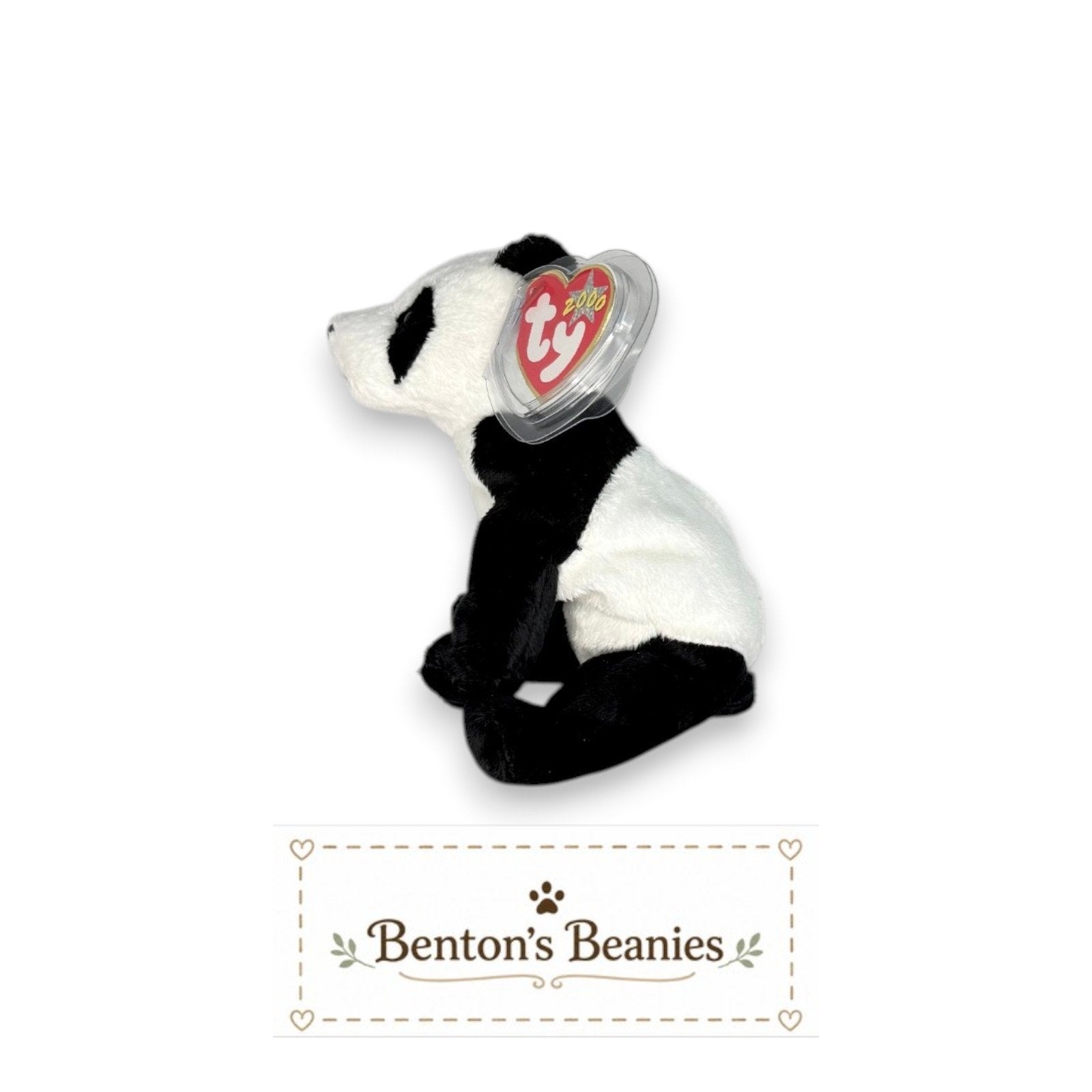 China the Panda Bear TY Beanie Baby | Mint Heart & Tush Tag
