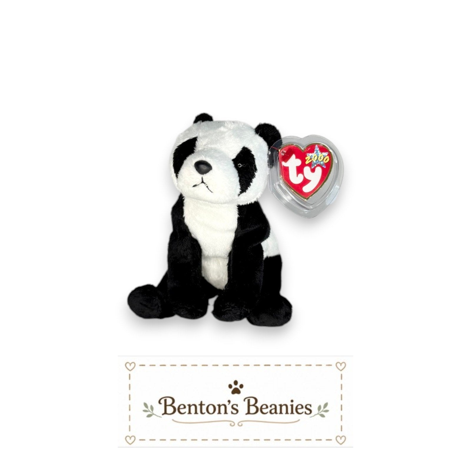 China the Panda Bear TY Beanie Baby | Mint Heart & Tush Tag