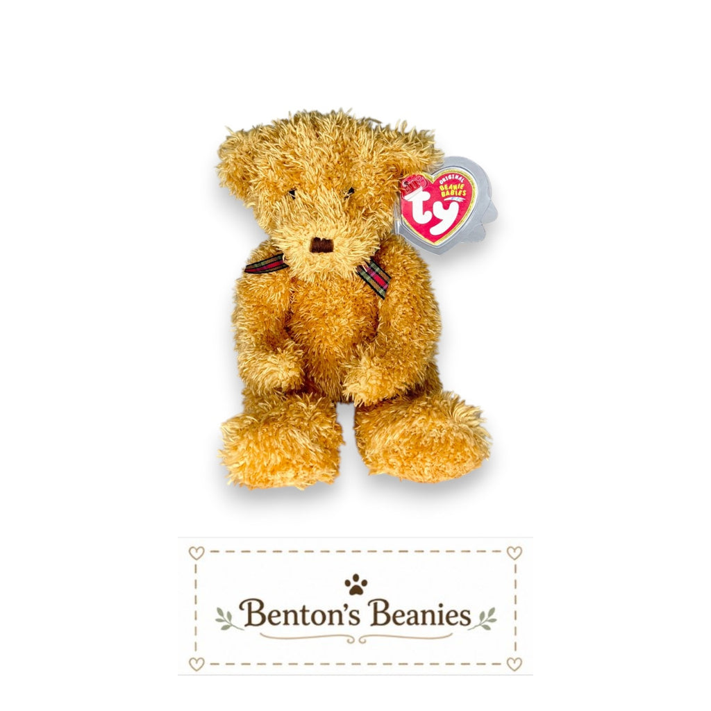 Huntley the Bear TY Beanie Baby | Mint Heart & Tush Tag