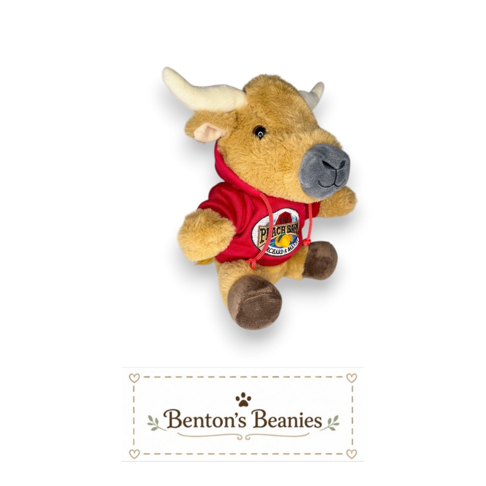 Peach Barn Souvenir Bull Plush with Hoodie