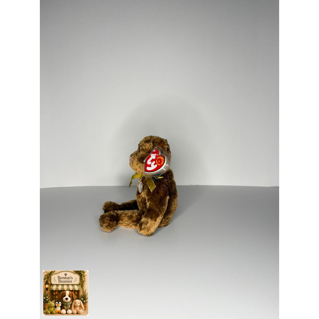 Champion the Bear TY Beanie Baby | Mint Heart & Tush Tag