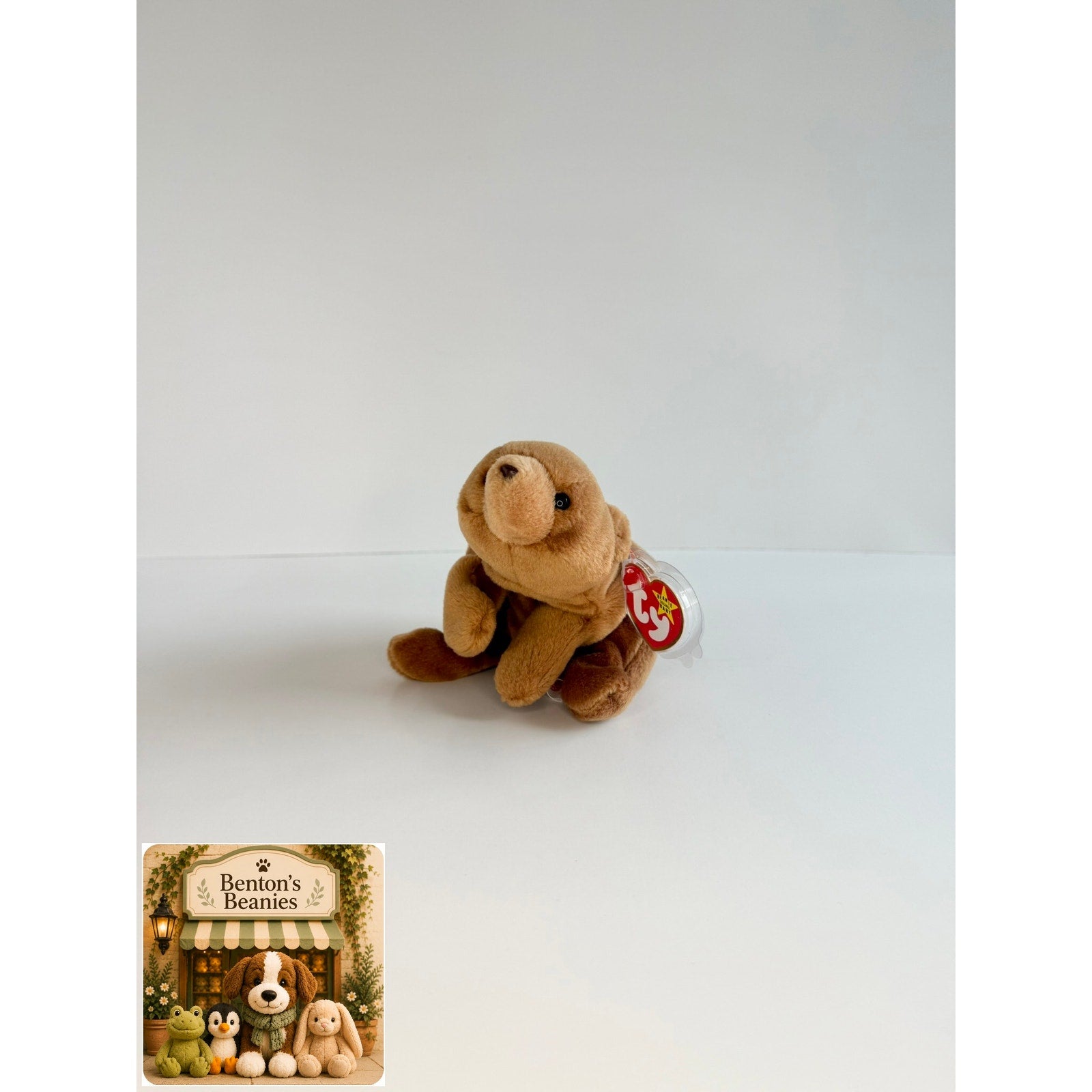 Cubbie the Brown Bear TY Beanie Baby | Mint Heart & Tush Tag