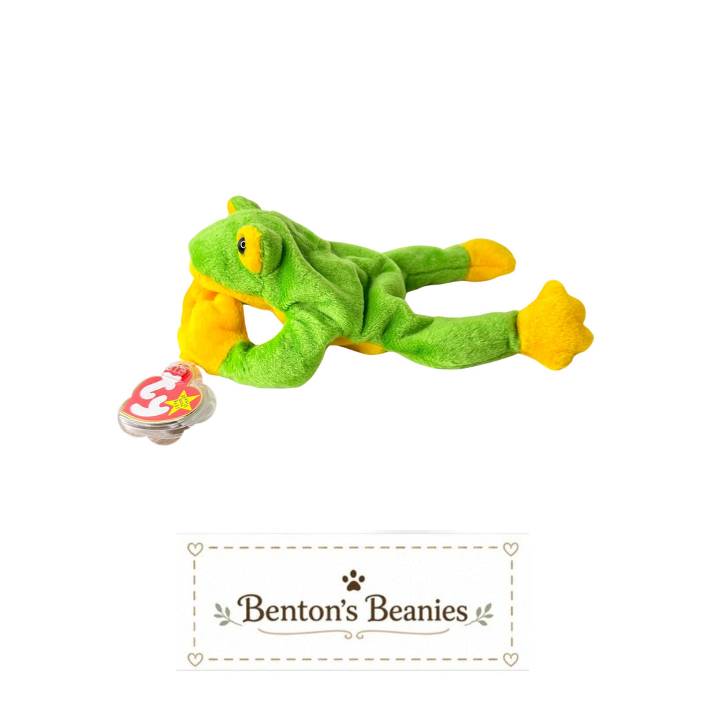 Smoochy the Frog TY Beanie Baby | Mint Heart & Tush Tag