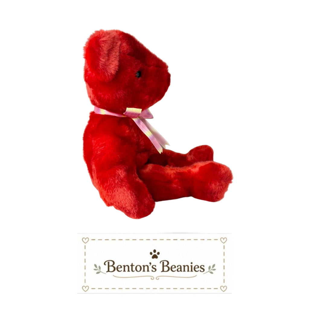 Kiss-E the Bear TY Beanie Buddies | Mint Heart & Tush Tags