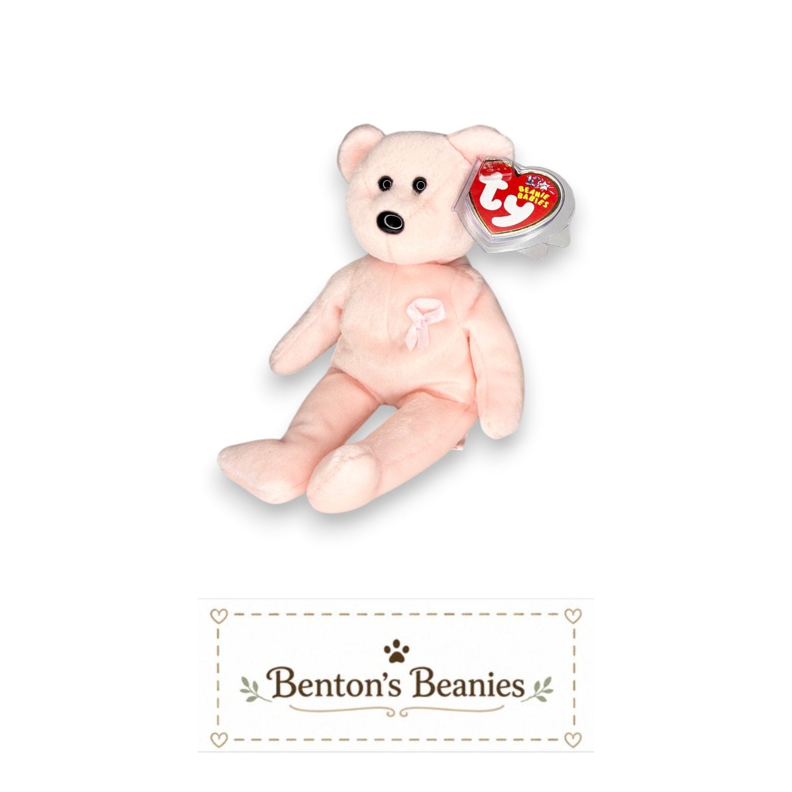 Cure the Bear TY Beanie Baby | Mint Heart & Tush Tag