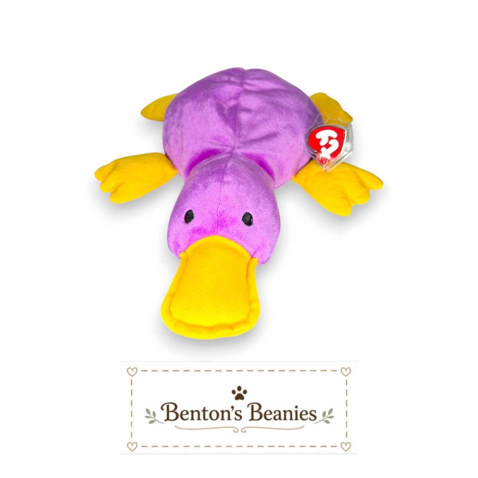 Paddles the Platypus TY Pillow Pal | Mint Heart & Tush Tag