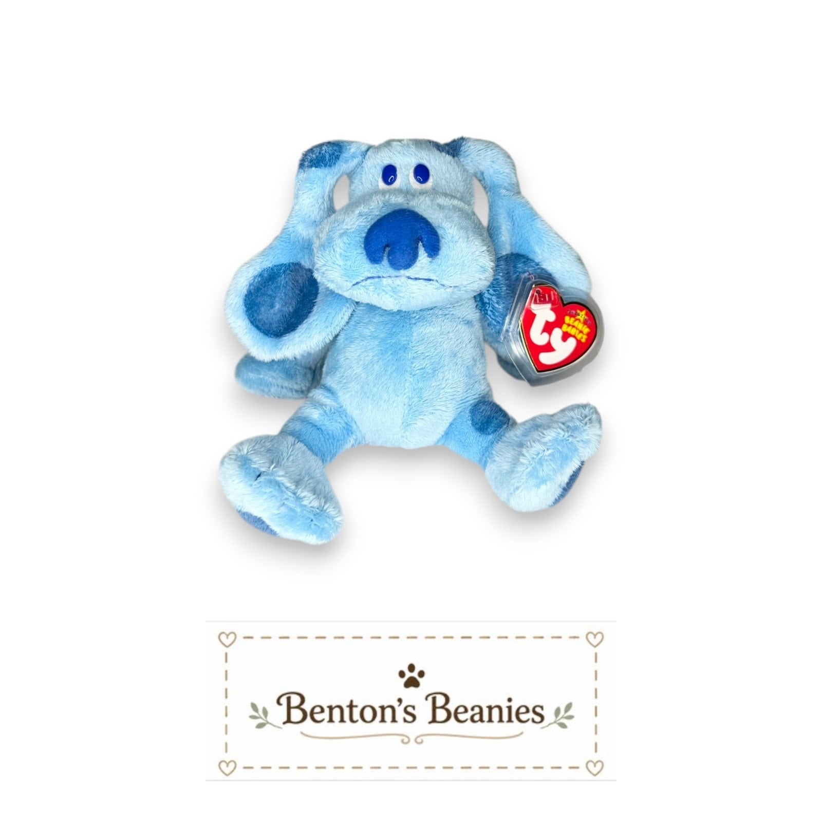 Blue from Blue's Clues TY Beanie Baby | Mint Heart/Tush Tag