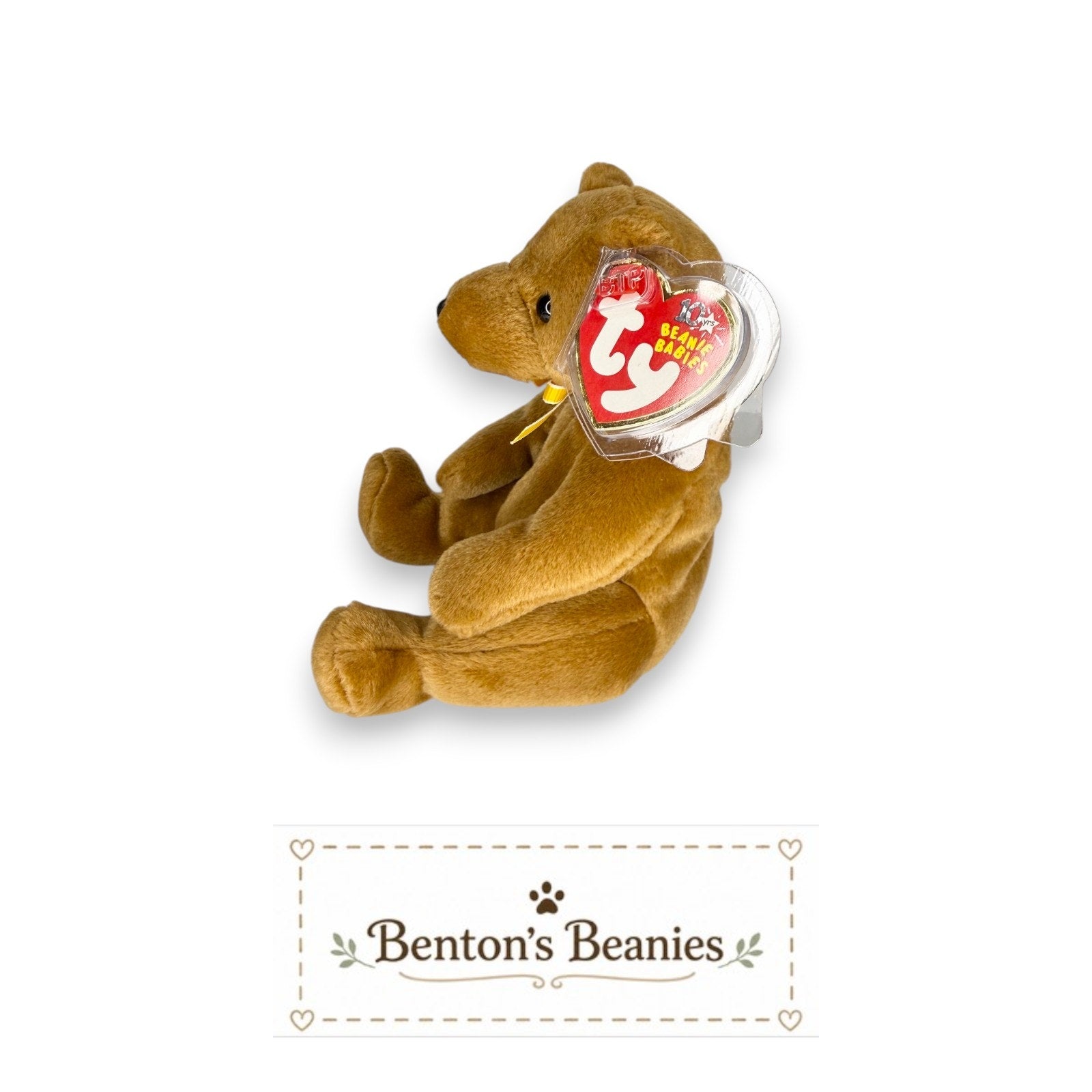 Sherwood the Bear TY Beanie Baby | Mint Heart/Tush Tag