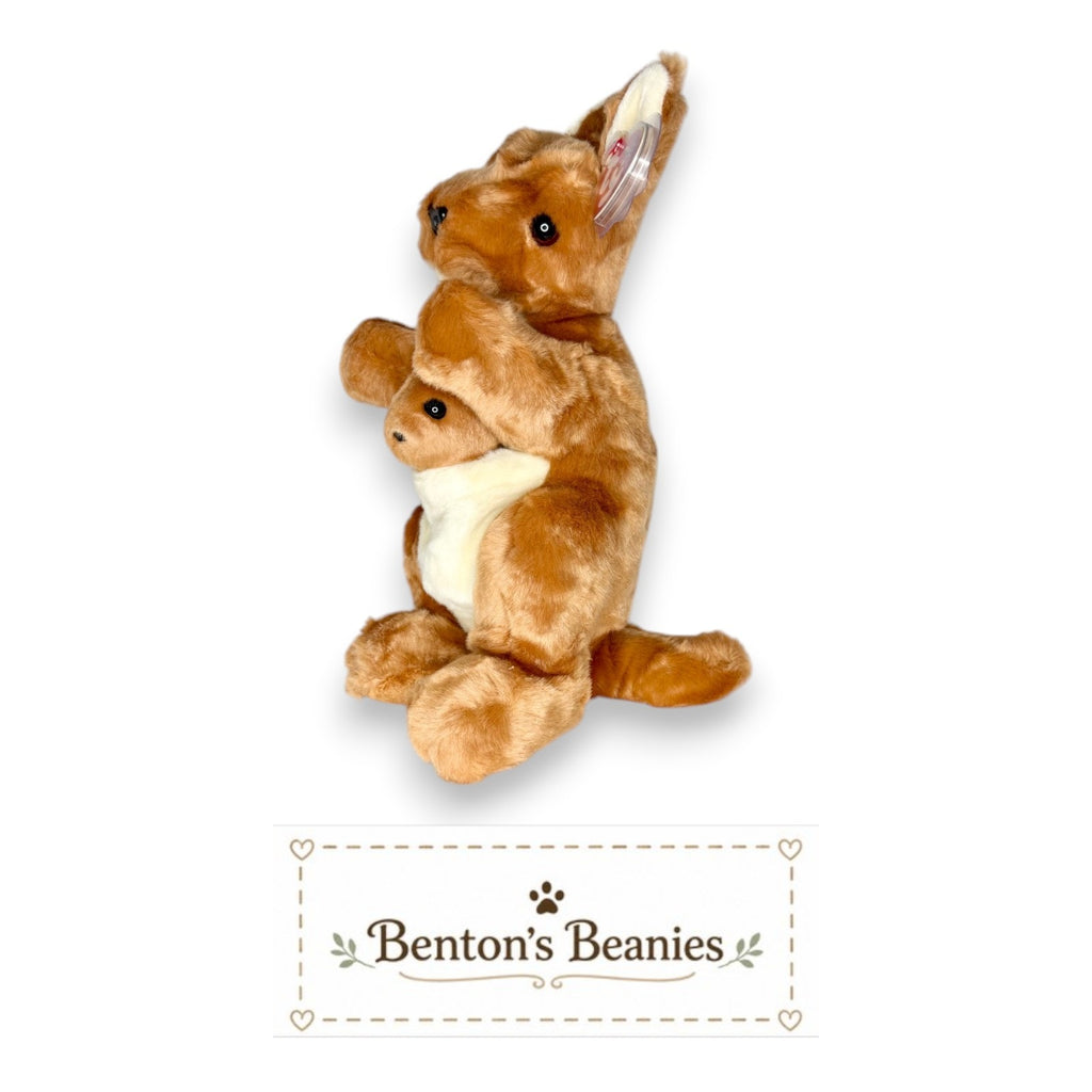 Pouch the Kangaroo TY Beanie Buddies | Mint Heart/Tush Tags
