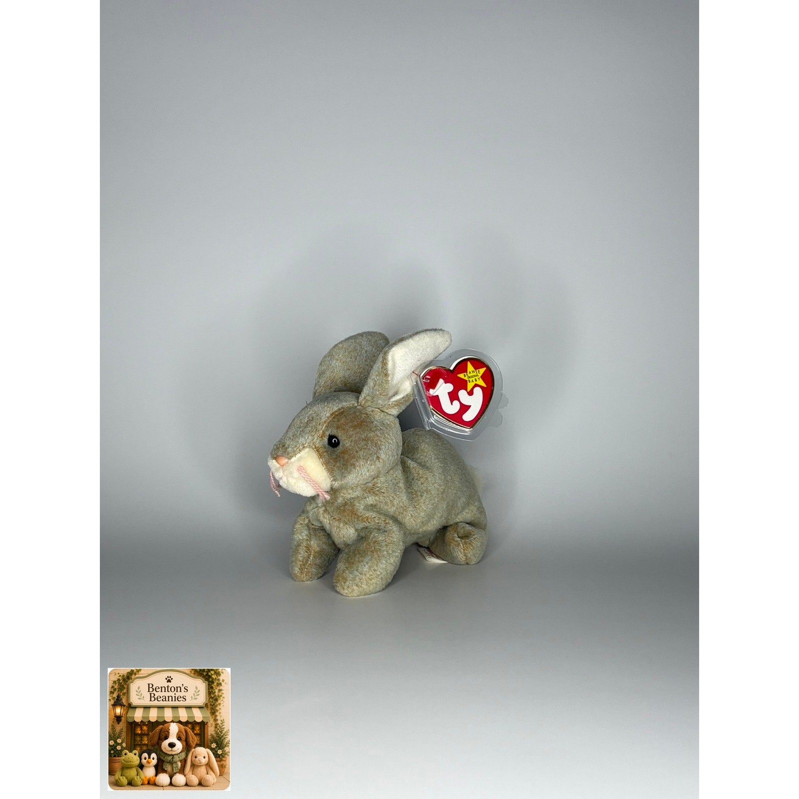 Nibbly the Rabbit TY Beanie Baby | Mint Heart & Tush Tag