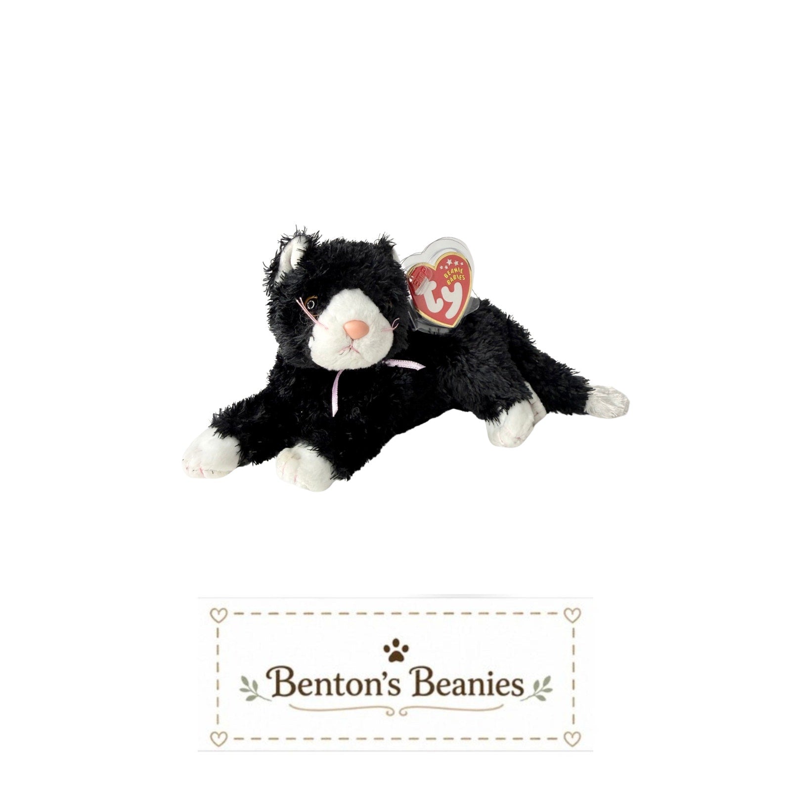 Booties the Cat TY Beanie Baby | Mint Heart & Tush Tag