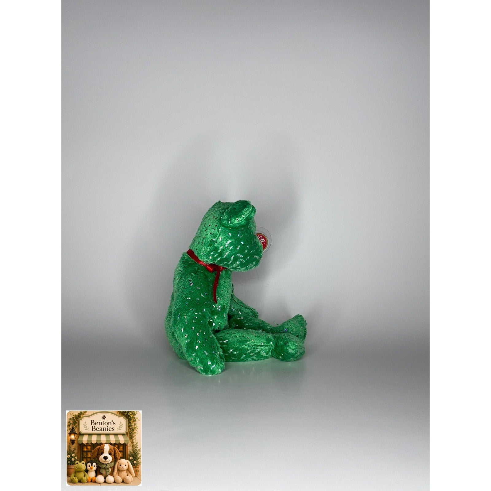 Decade the Bear Green TY Beanie Baby | Mint Heart/Tush Tag