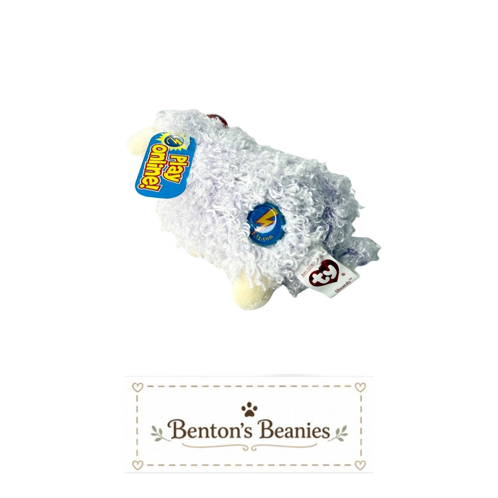 Shearsly the Sheep TY Beanie Baby | Mint Heart Tush Tag