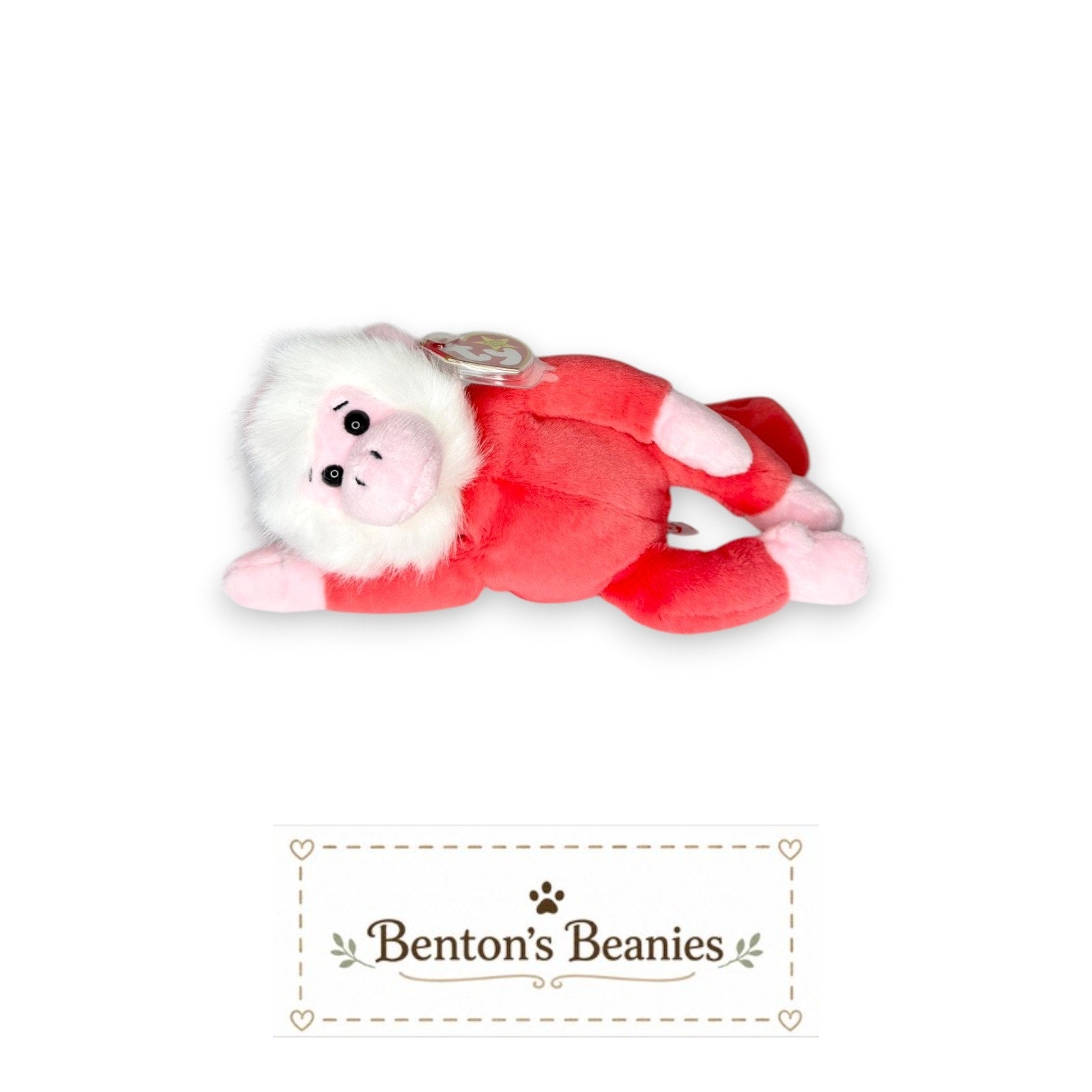 Foster the Monkey TY Beanie Baby | Mint Heart & Tush Tag