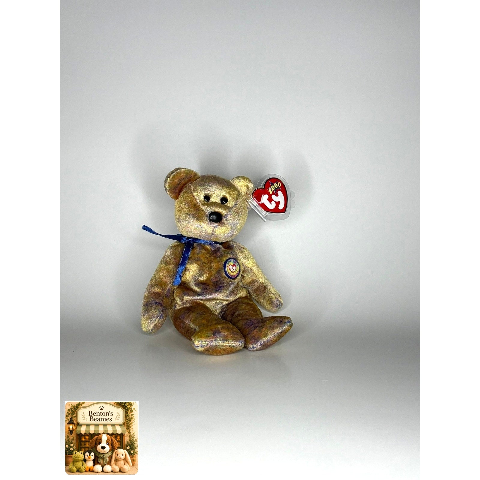 Clubby III the Bear TY Beanie Baby | Mint Heart/Tush Tag