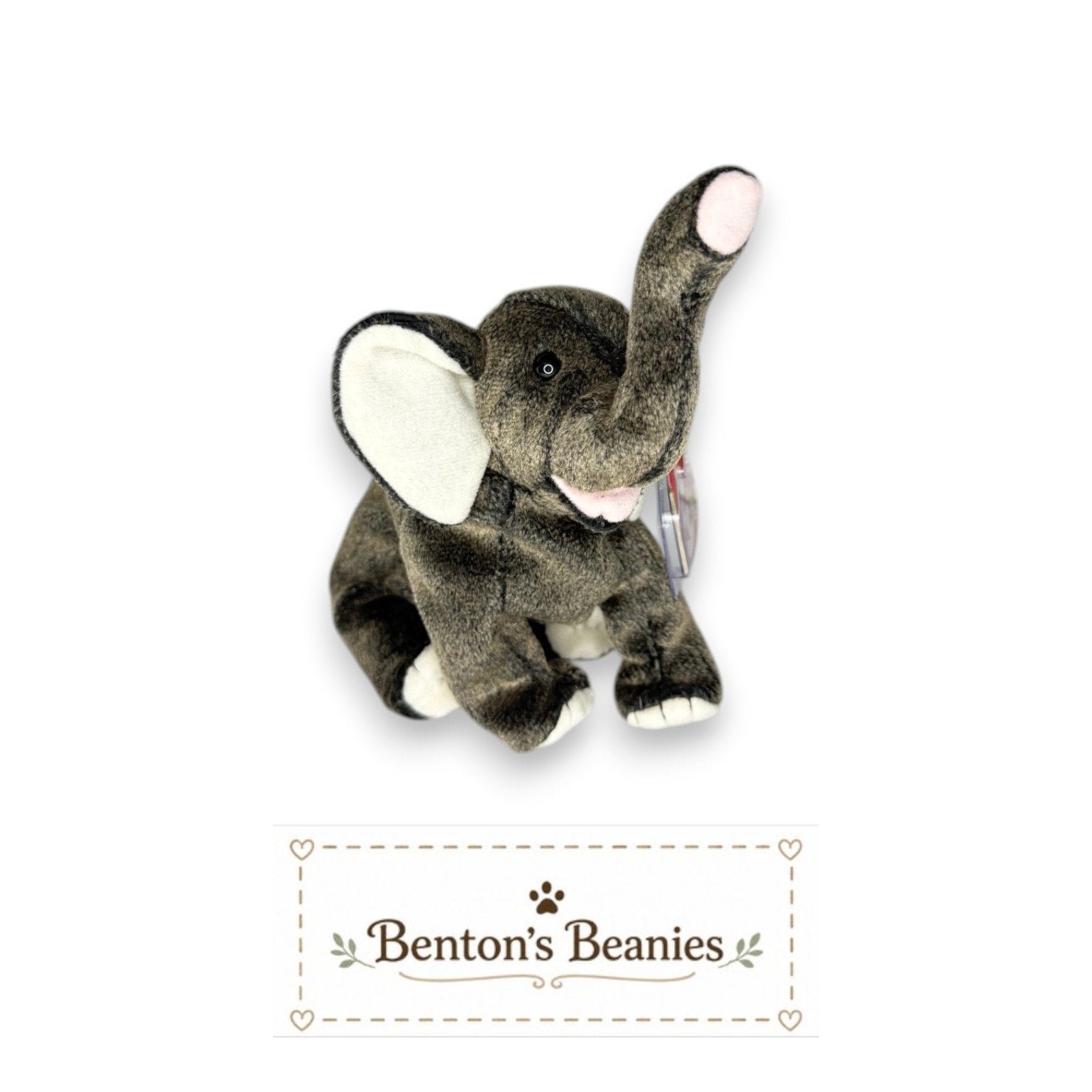 Trumpet the Elephant TY Beanie Baby | Mint Heart & Tush Tag