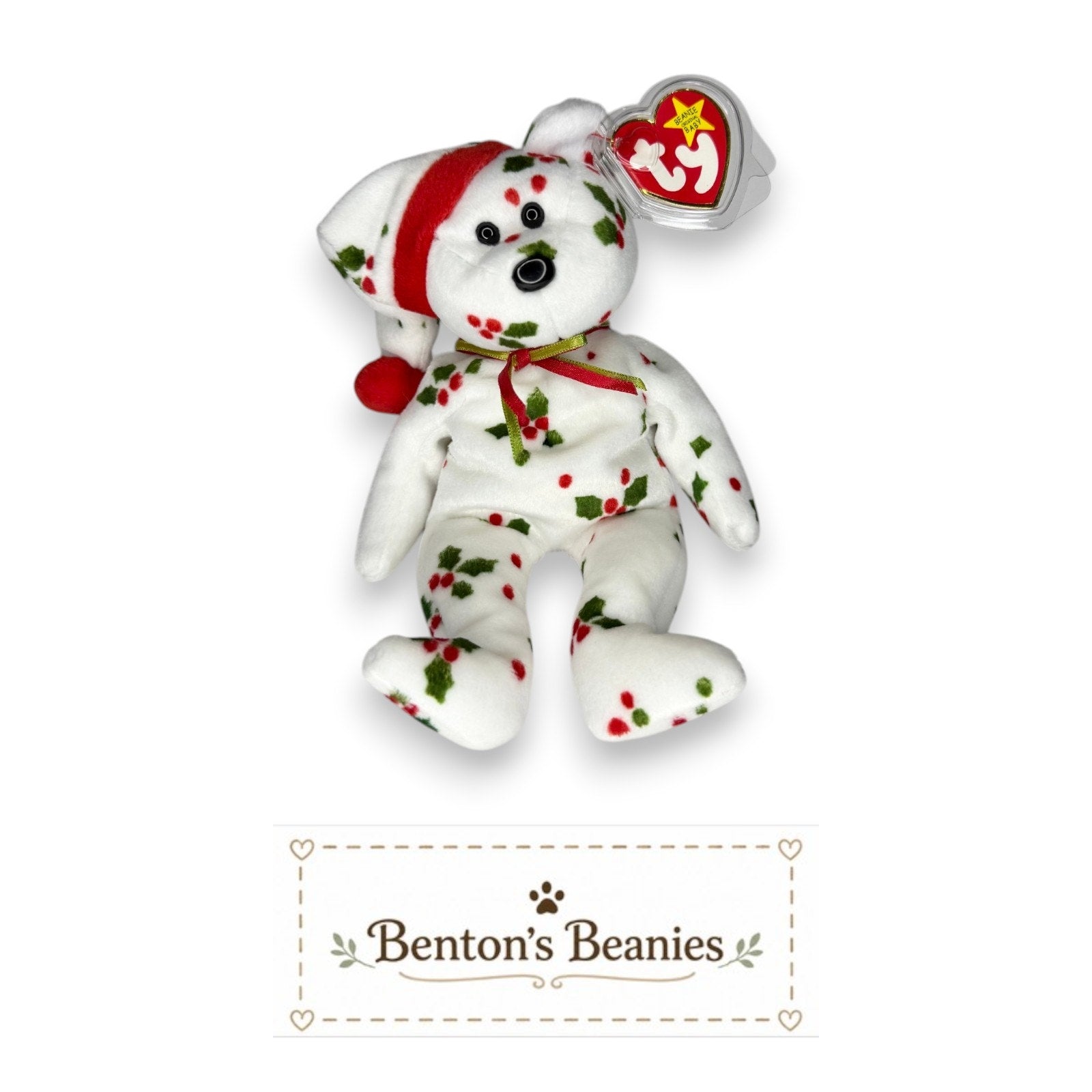 1998 Holiday Teddy TY Beanie Baby | Mint Heart Tag